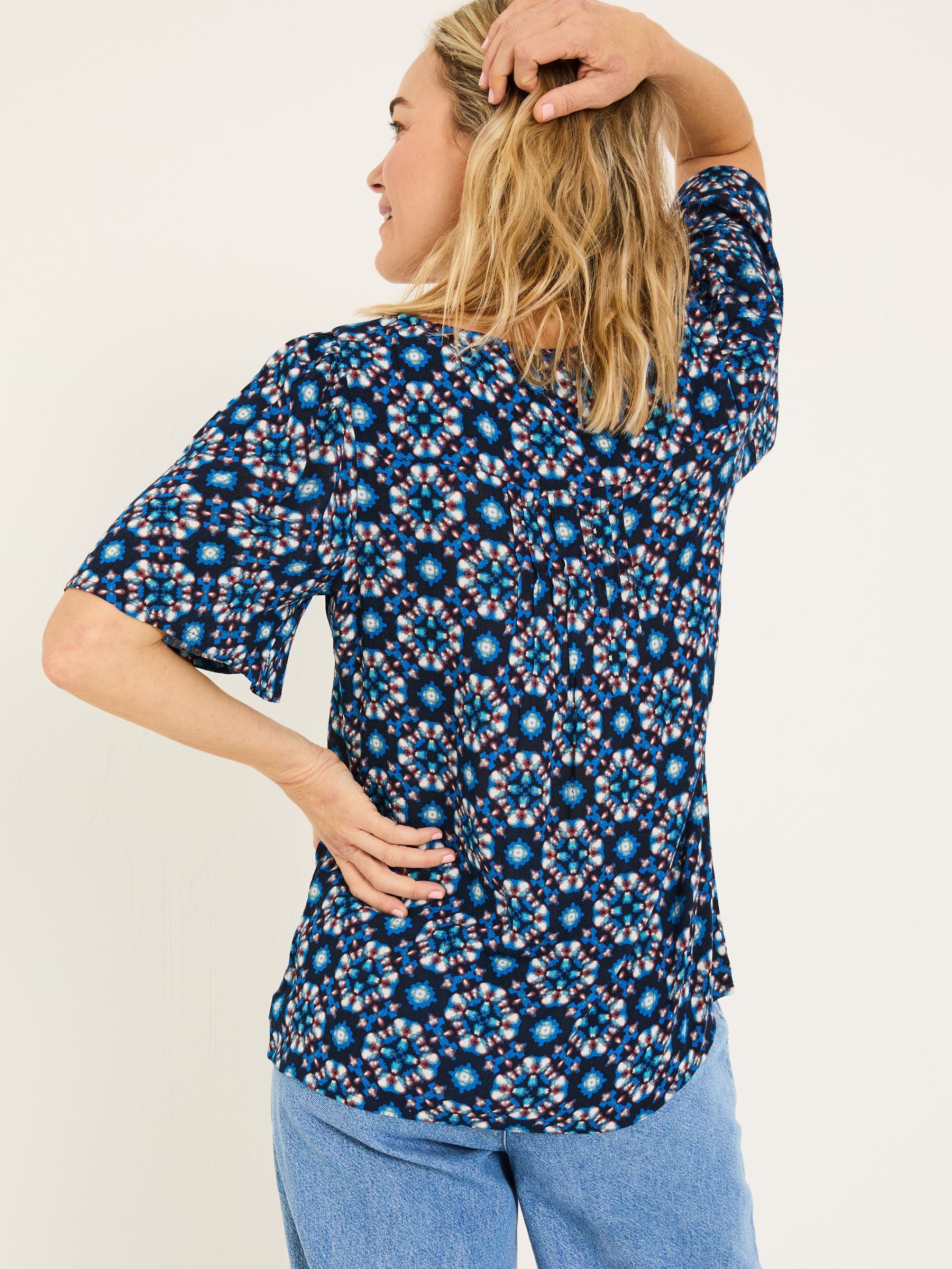Kyro Indigo Blue Batik Geo Blouse - Image 2 of 7