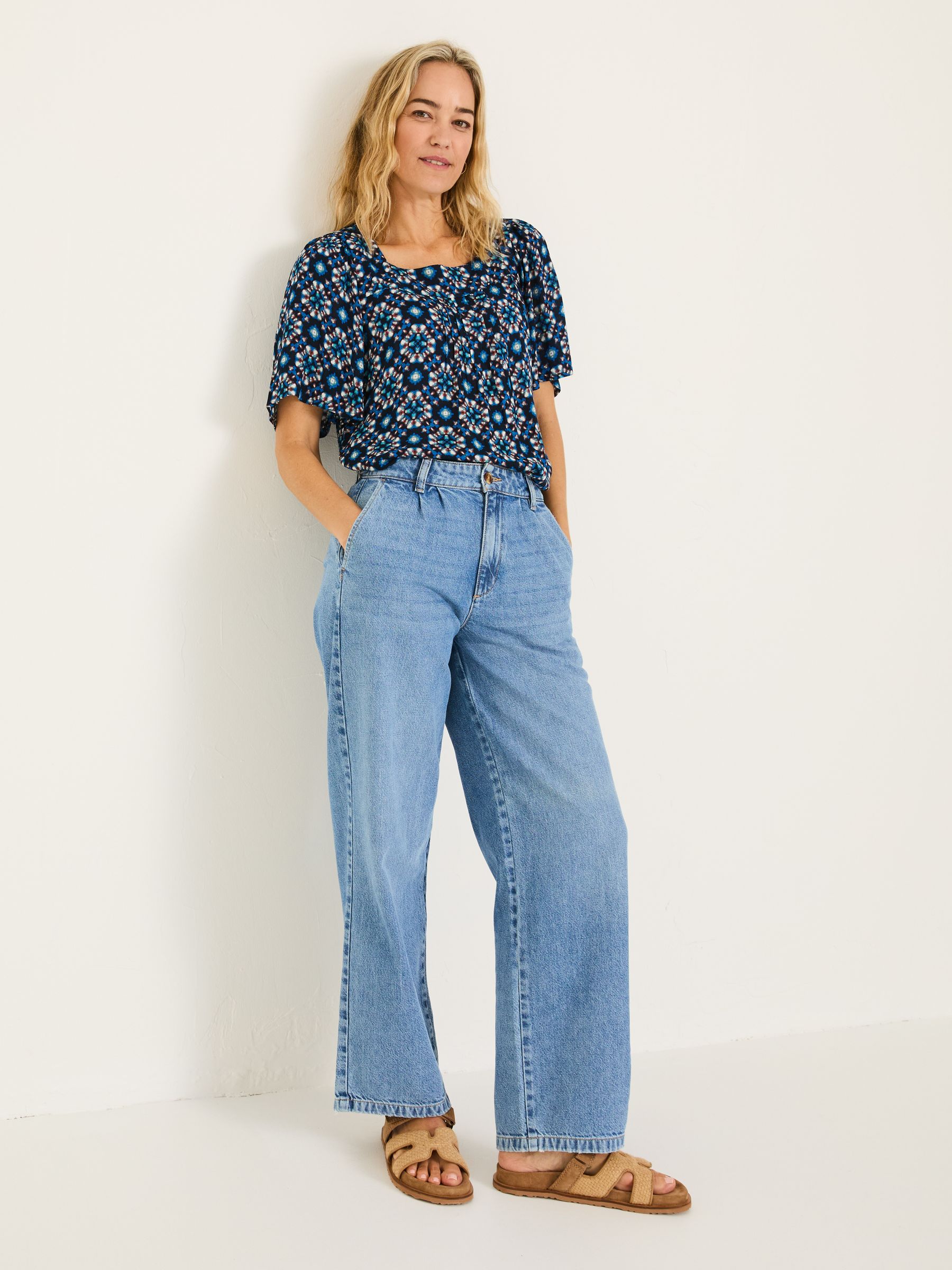 Kyro Indigo Blue Batik Geo Blouse - Image 3 of 7