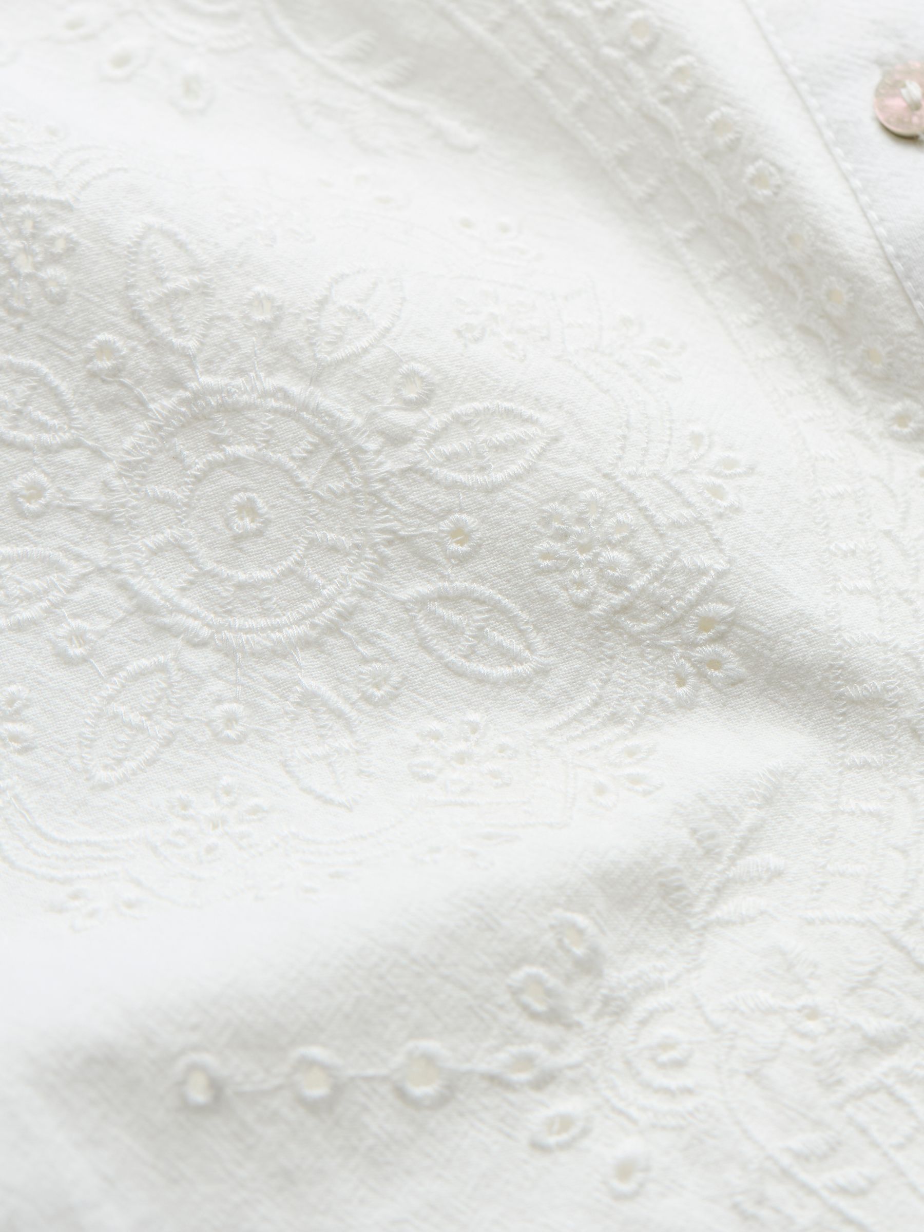 Roxi Ivory 100% Cotton Embroidered Shirt - Image 10 of 11