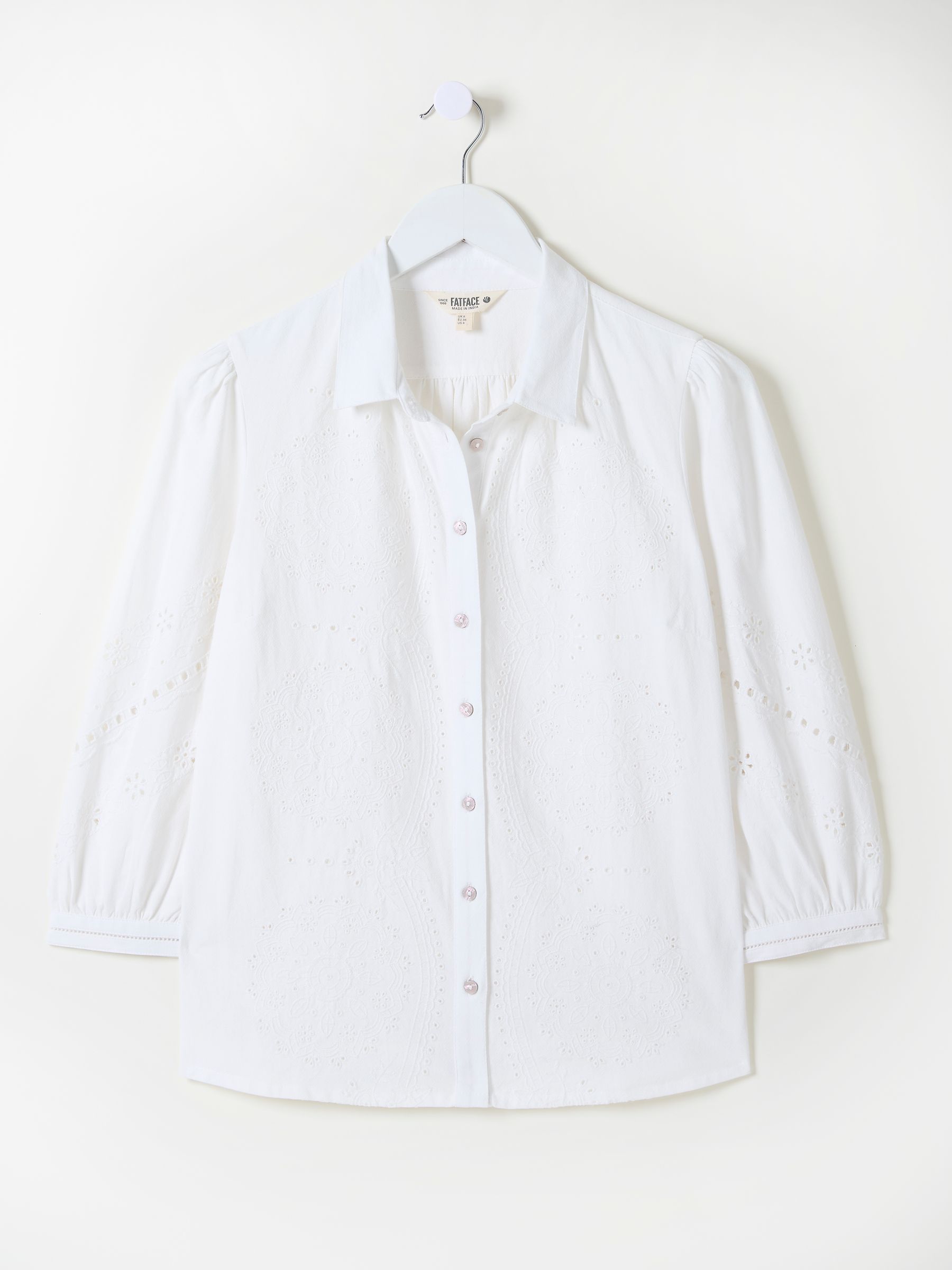 Roxi Ivory 100% Cotton Embroidered Shirt - Image 11 of 11