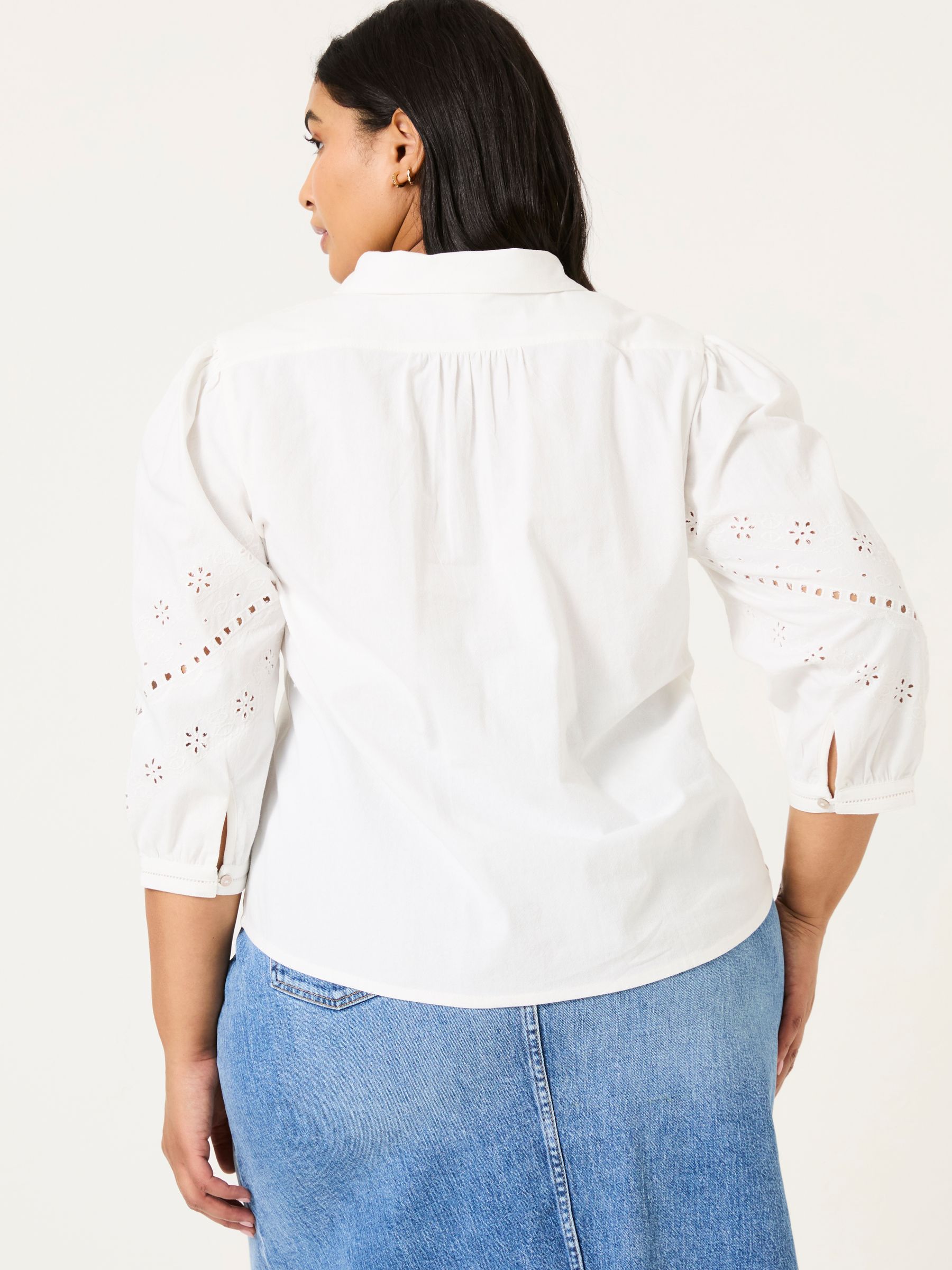 Roxi Ivory 100% Cotton Embroidered Shirt - Image 6 of 11