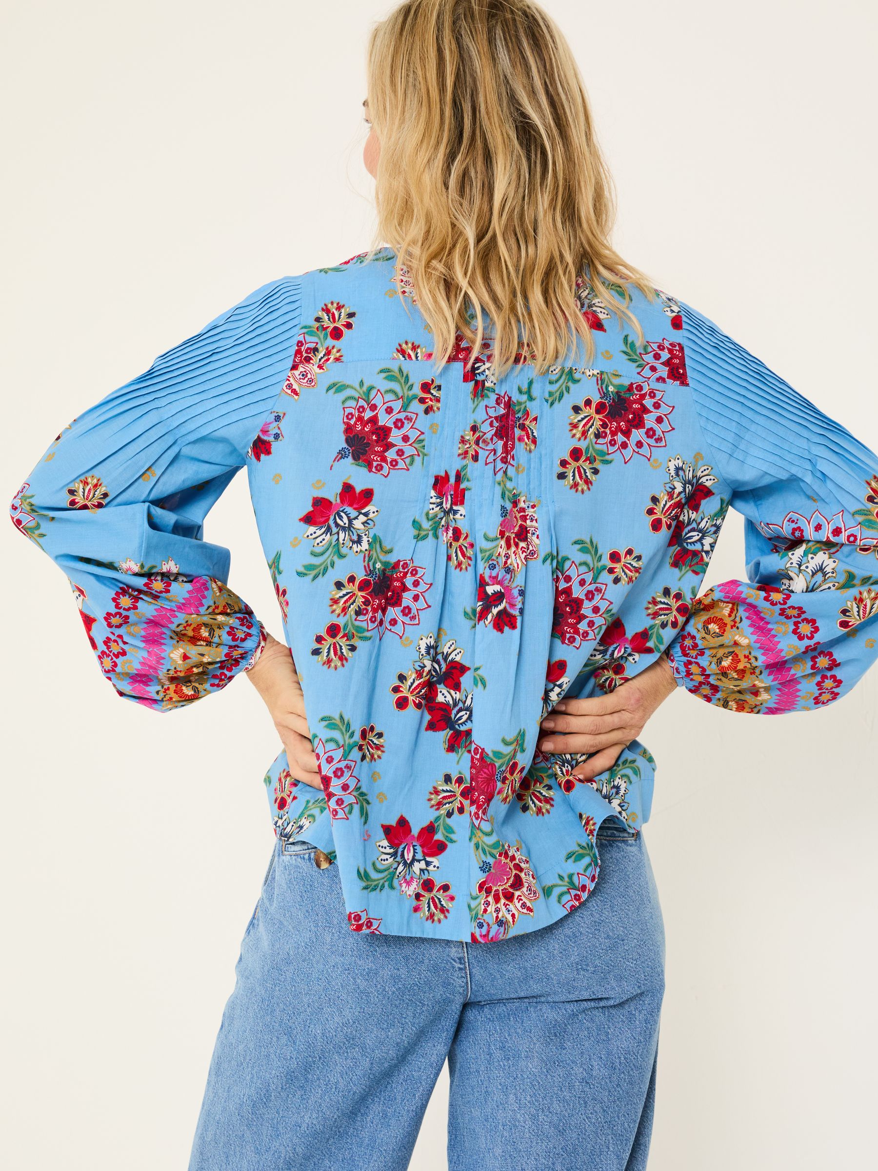 Bright Blue 100% Cotton Sandy Blouse - Image 2 of 8