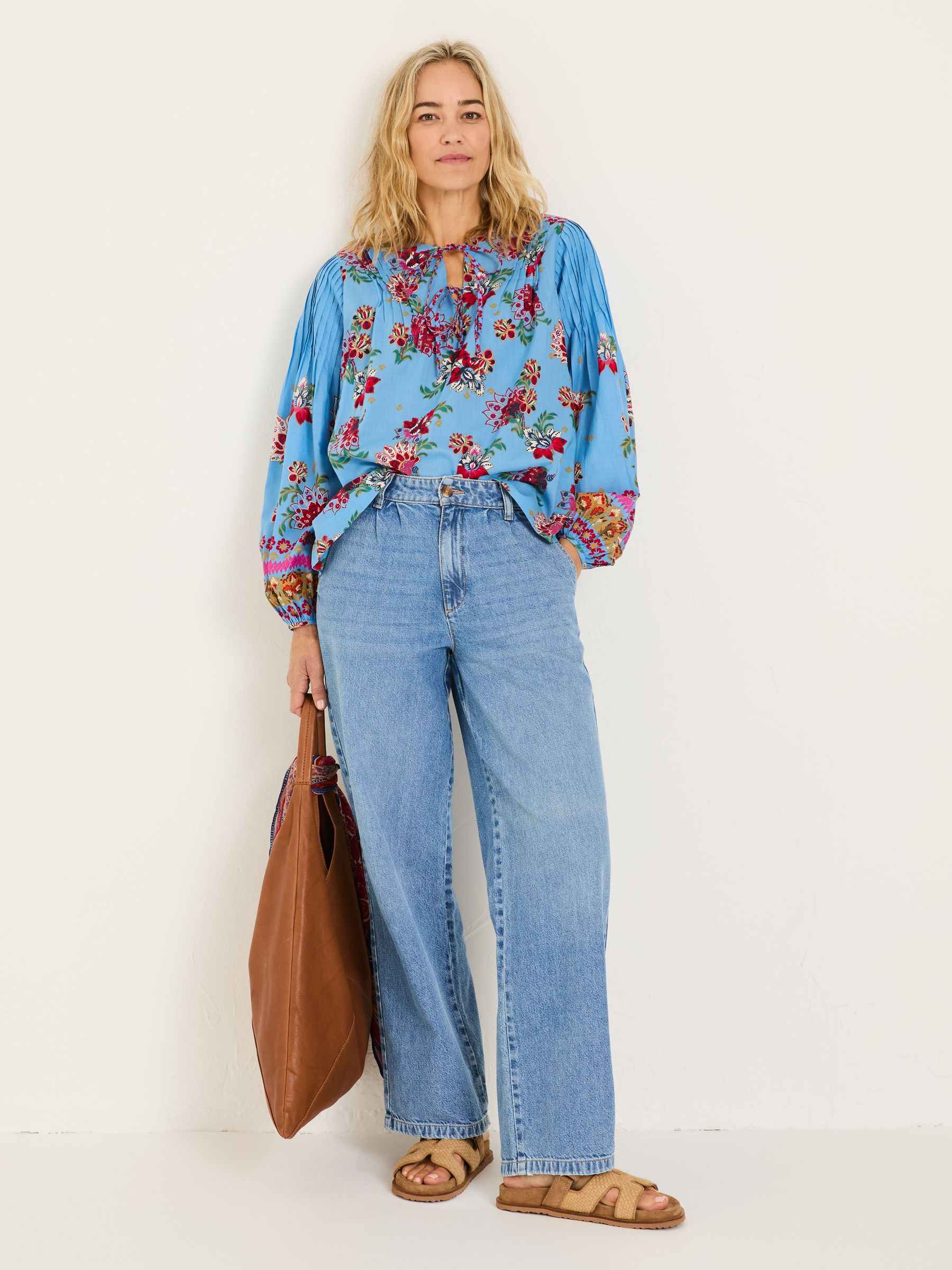Bright Blue 100% Cotton Sandy Blouse - Image 3 of 8