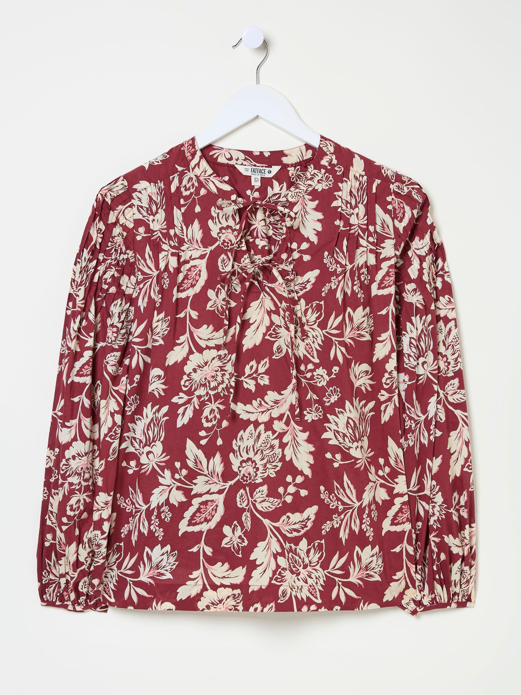 Burgundy Red 100% Cotton Sandy Blouse - Image 10 of 11
