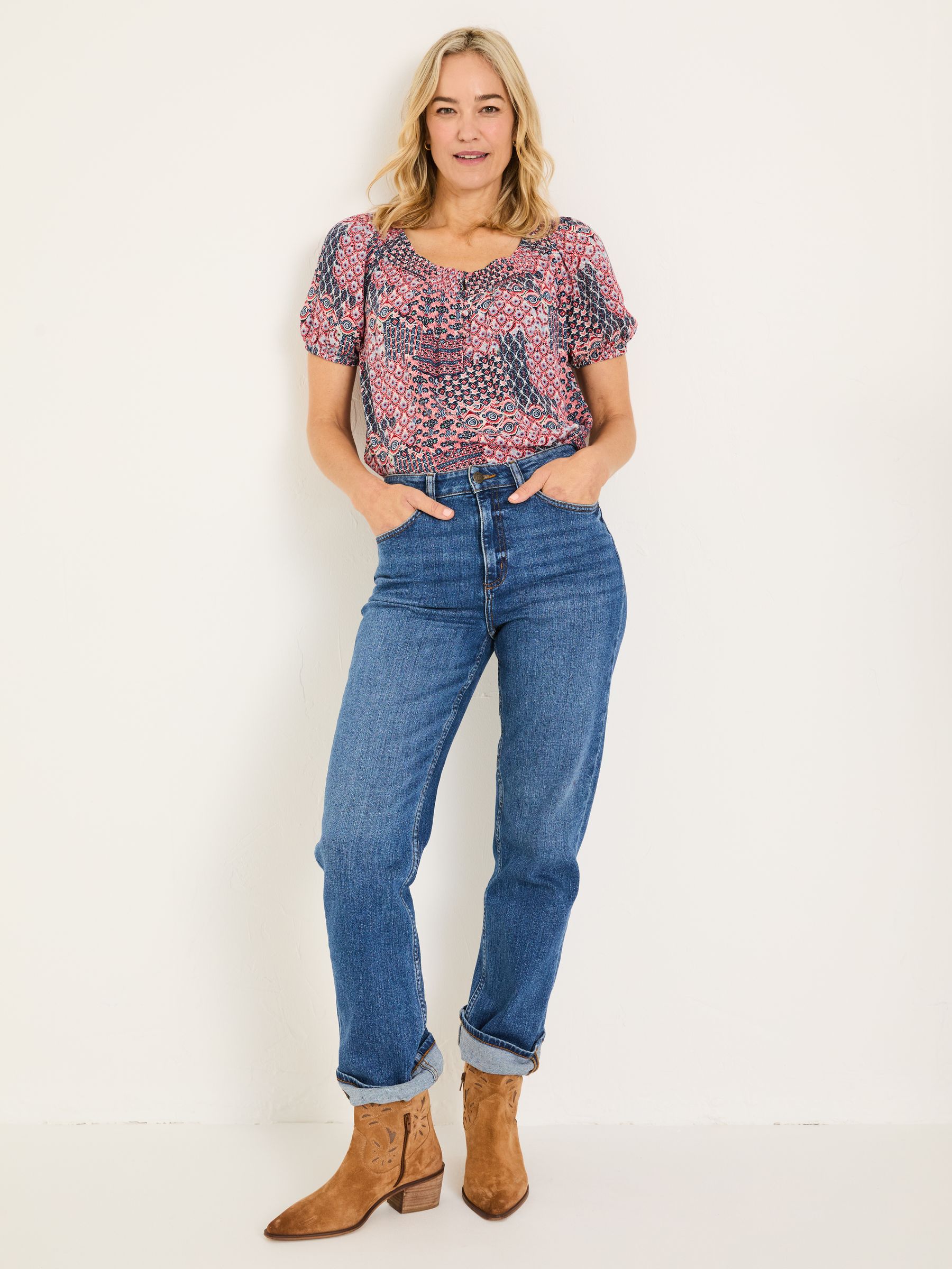 Tayana Ivory Geo Patchwork Blouse - Image 3 of 5