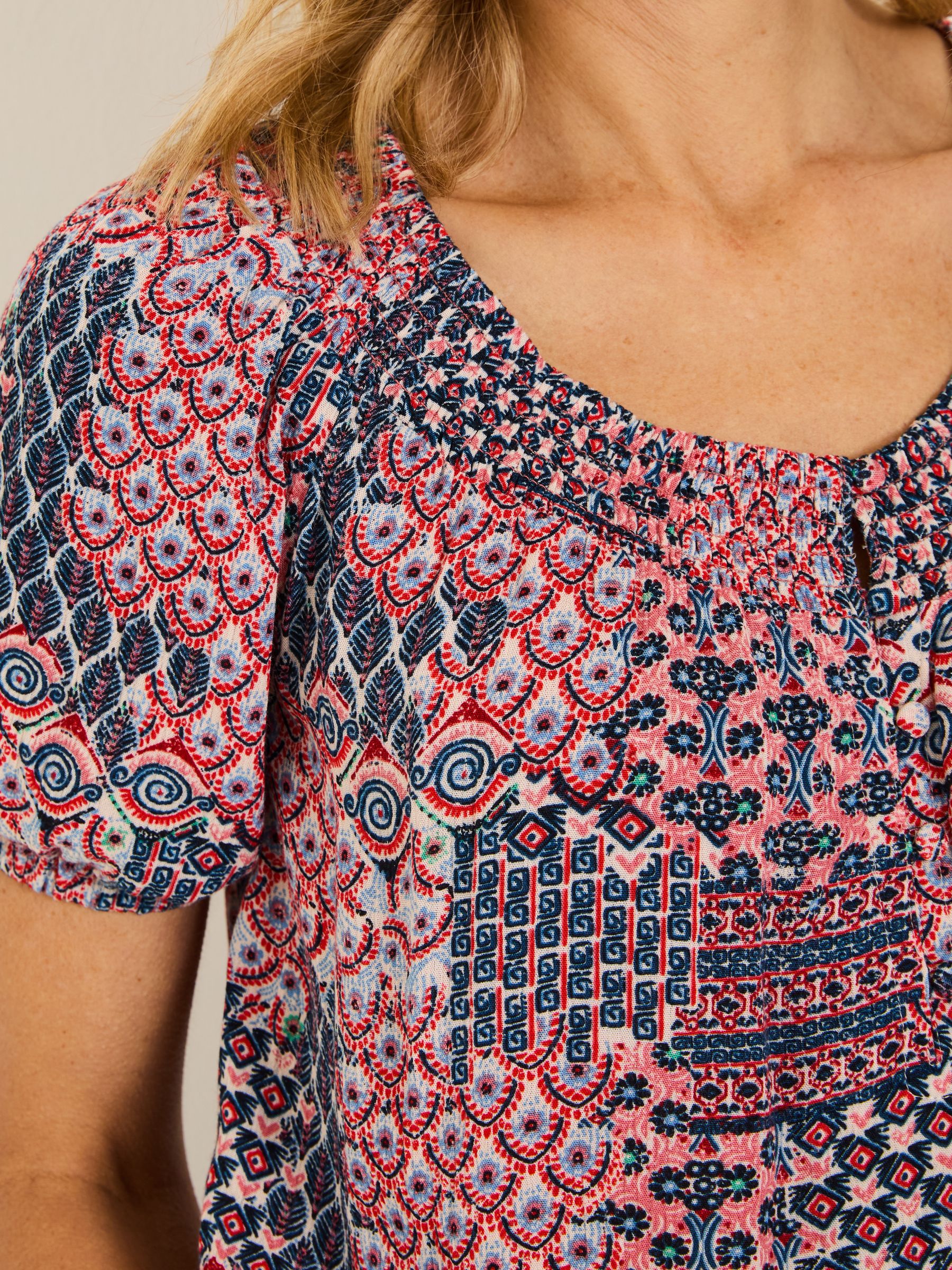 Tayana Ivory Geo Patchwork Blouse - Image 4 of 5
