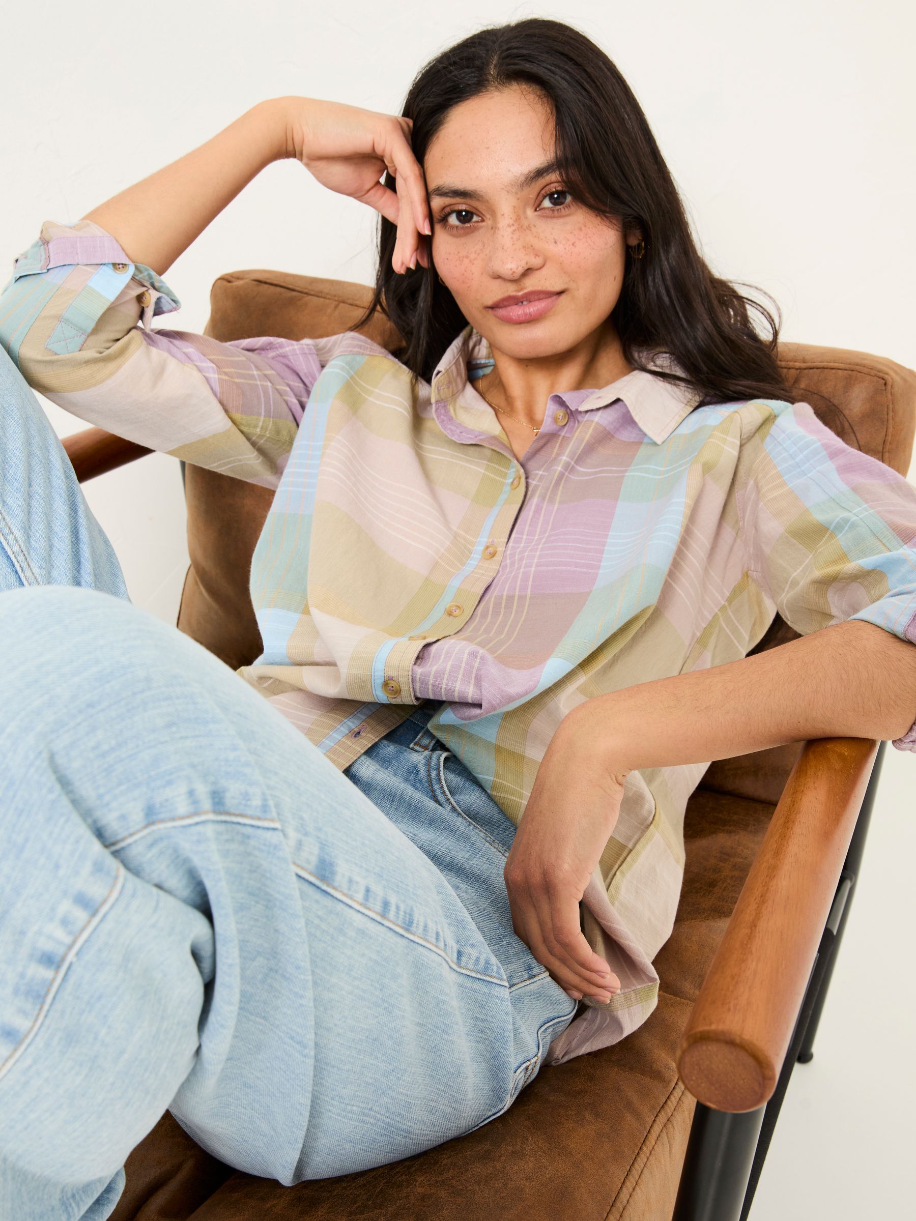 Bessie Multi 100% Cotton Check Shirt - Image 4 of 6