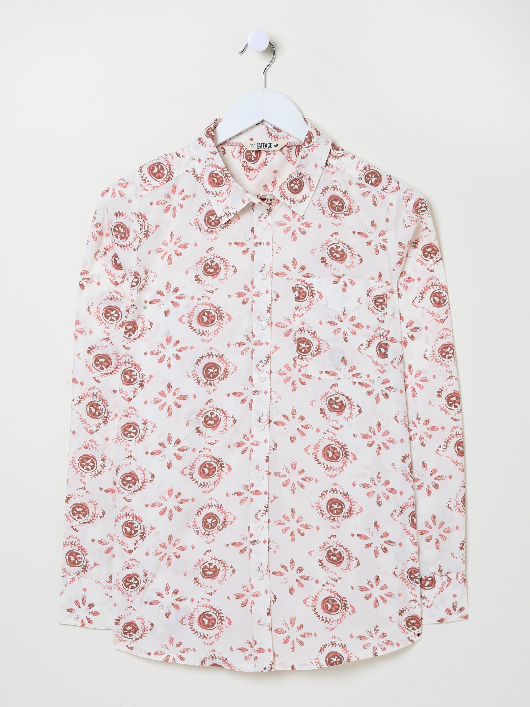 Olivia Ivory Printed 100% Cotton Long Sleeve Shirt - Image 9 of 9