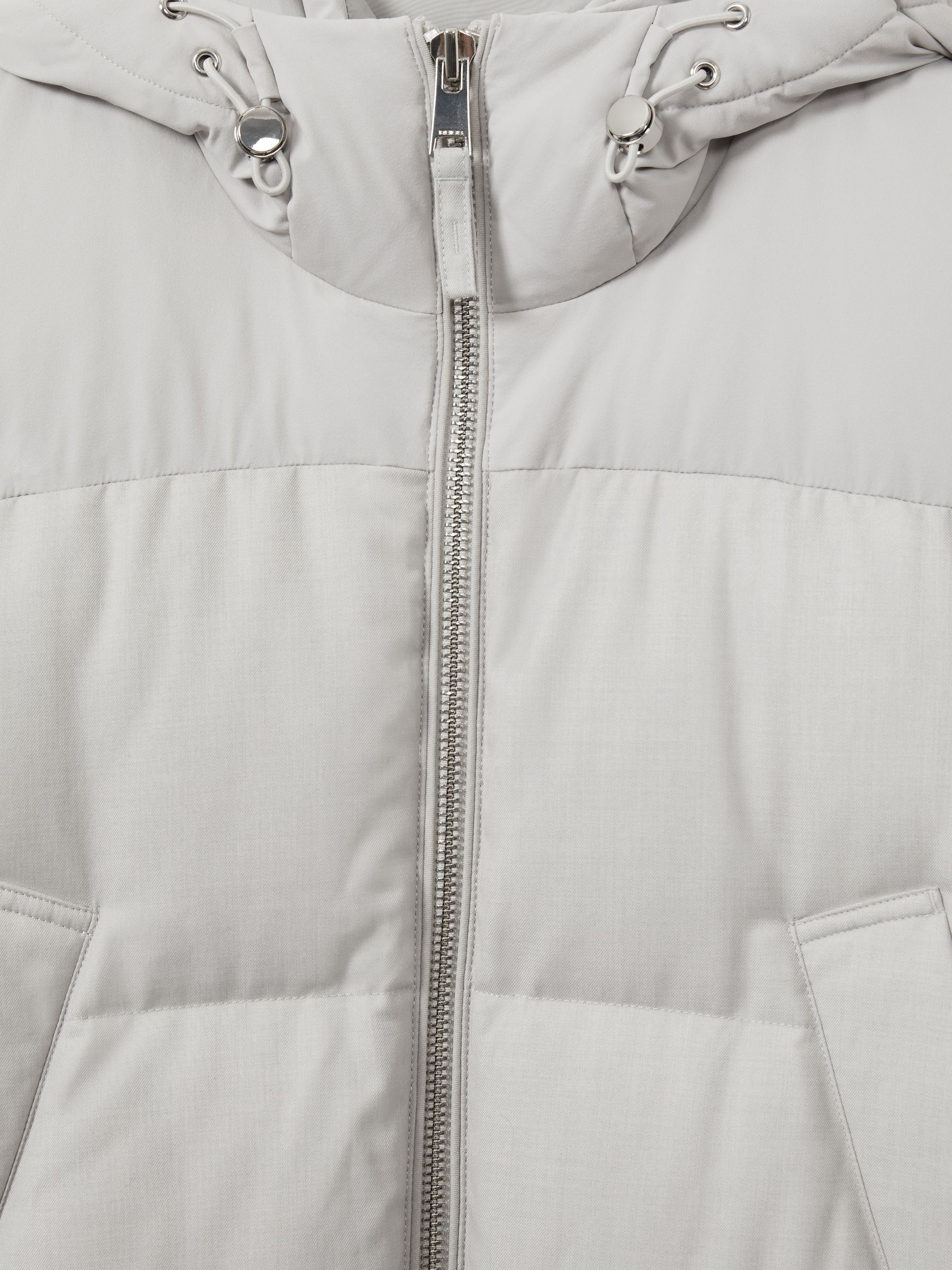 Quilted Longline Puffer Jacket in Grey - Image 8 of 8