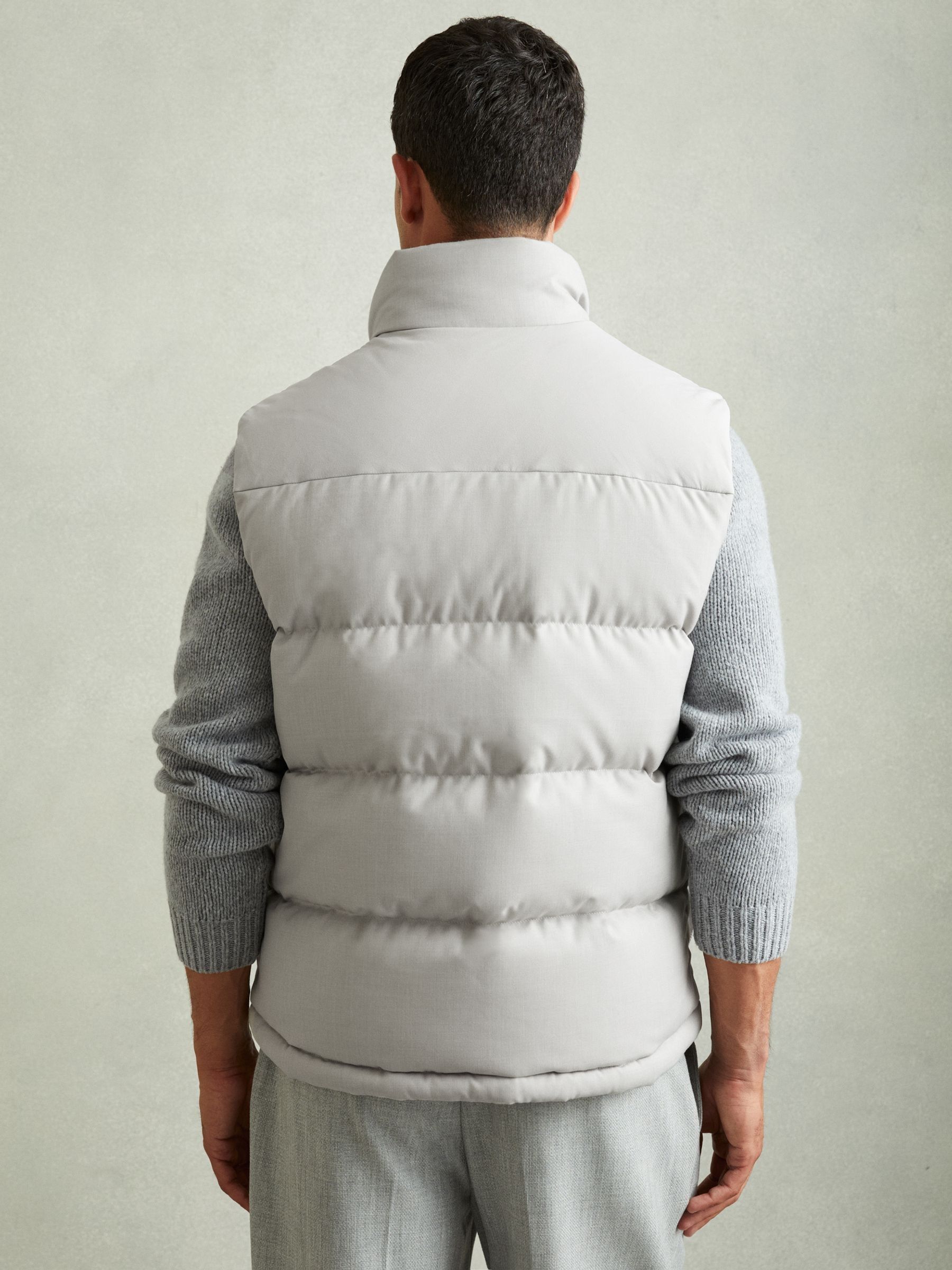 Patch Pocket Quilted Gilet in Grey - Image 5 of 7