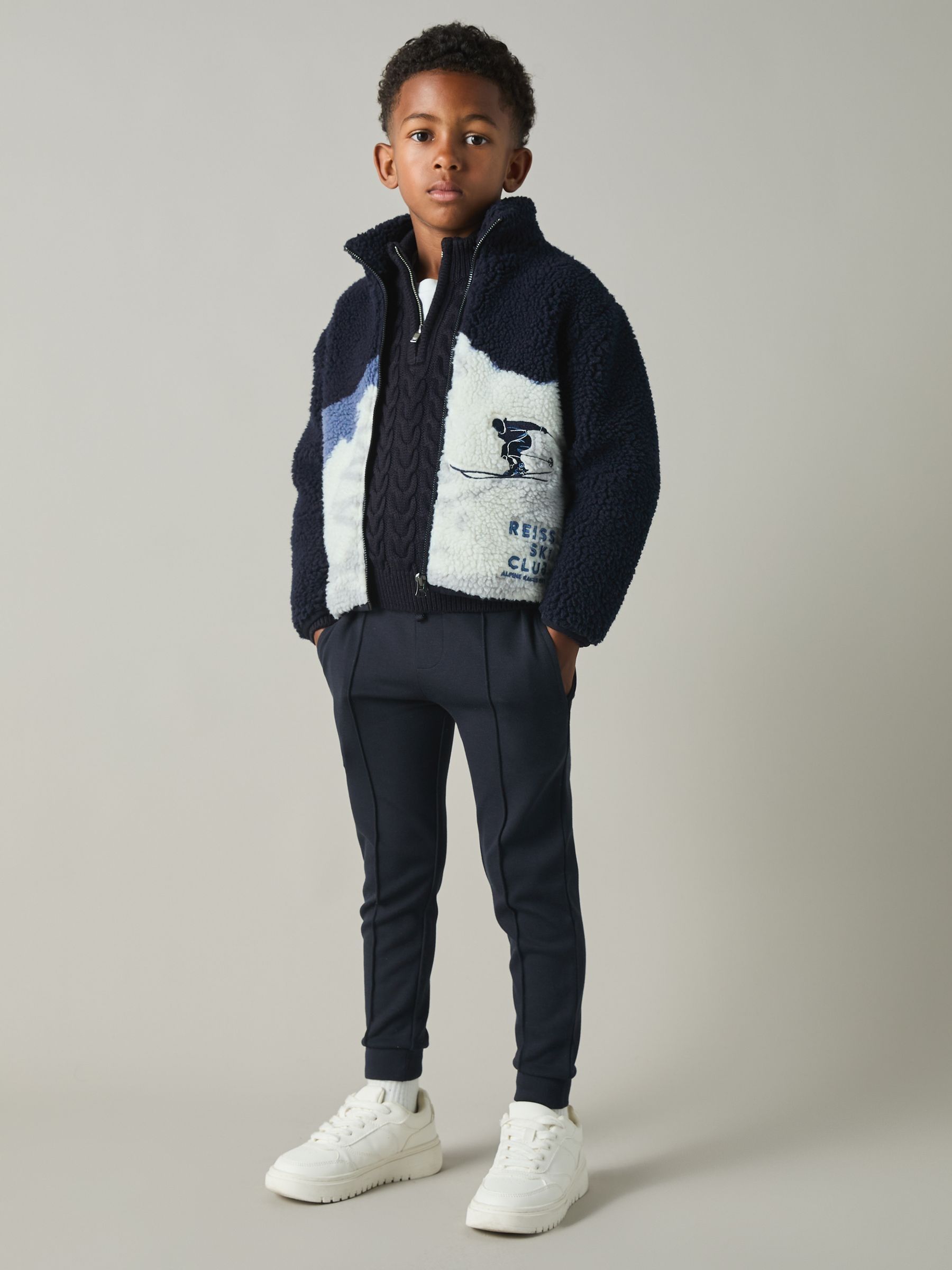 13-14 yrs Ski Landscape Fleece Jacket in Blue - Image 3 of 4