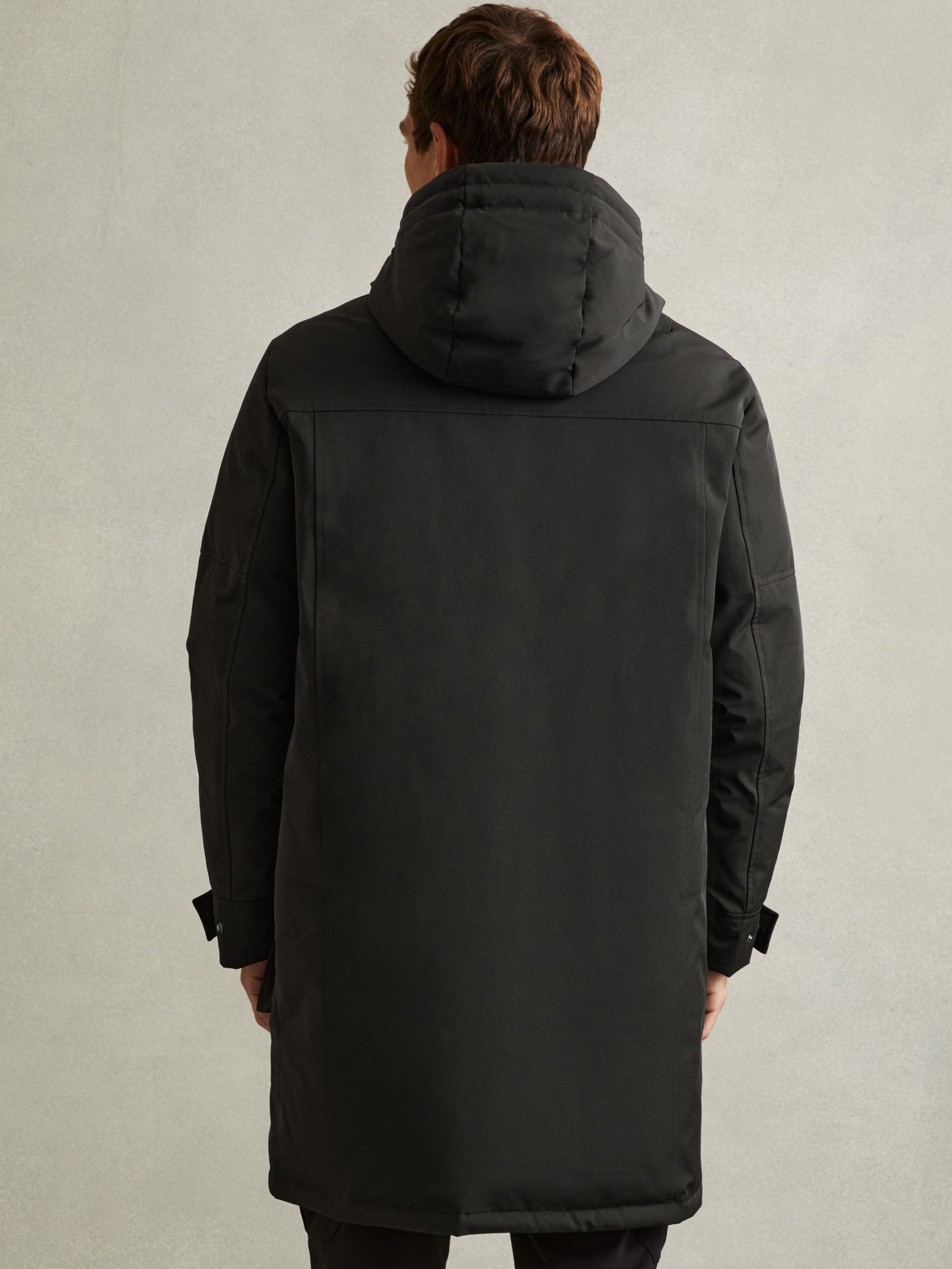 Hooded Shell Down Coat in Black - Image 7 of 8