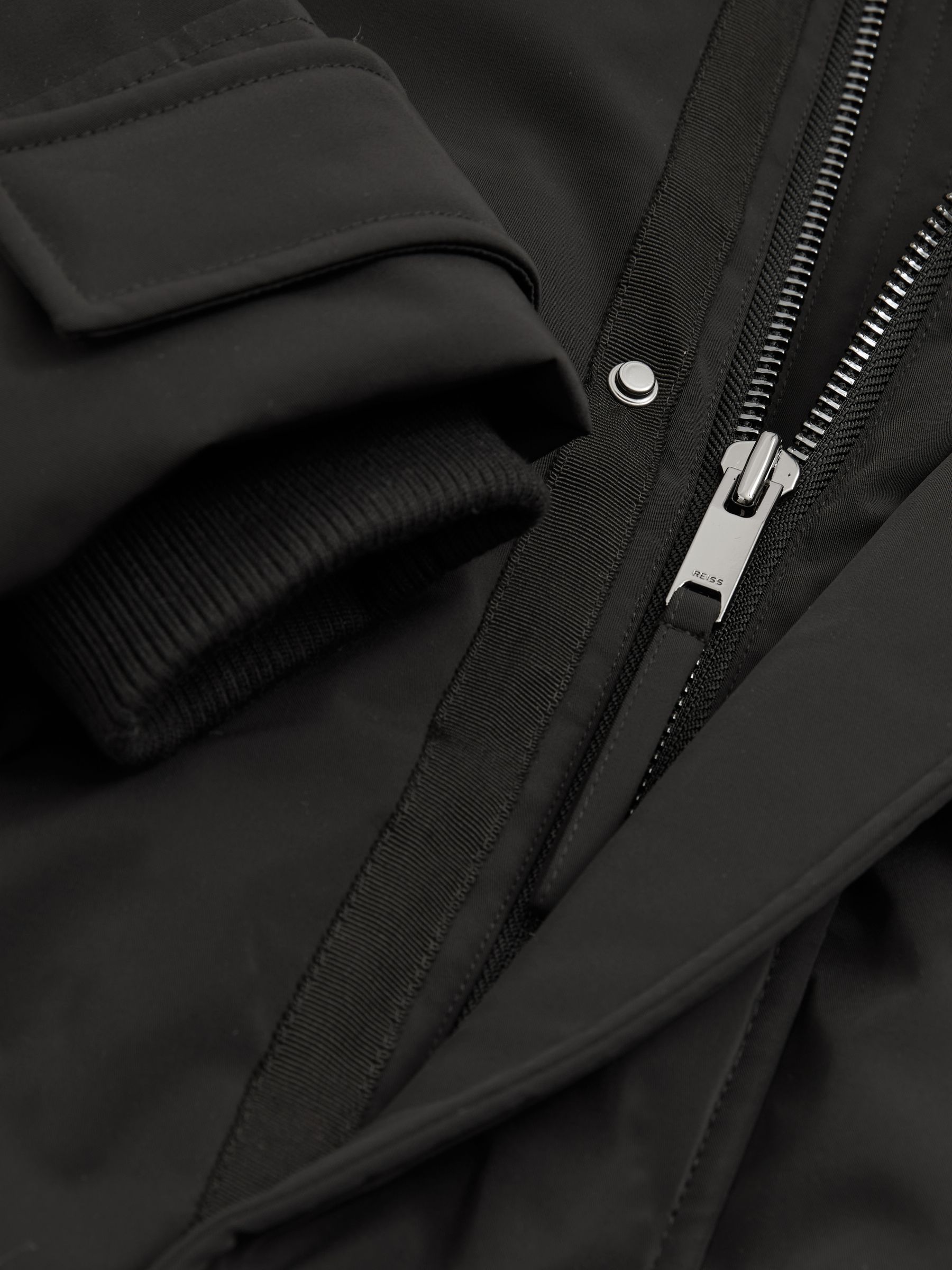 Hooded Shell Down Coat in Black - Image 8 of 8