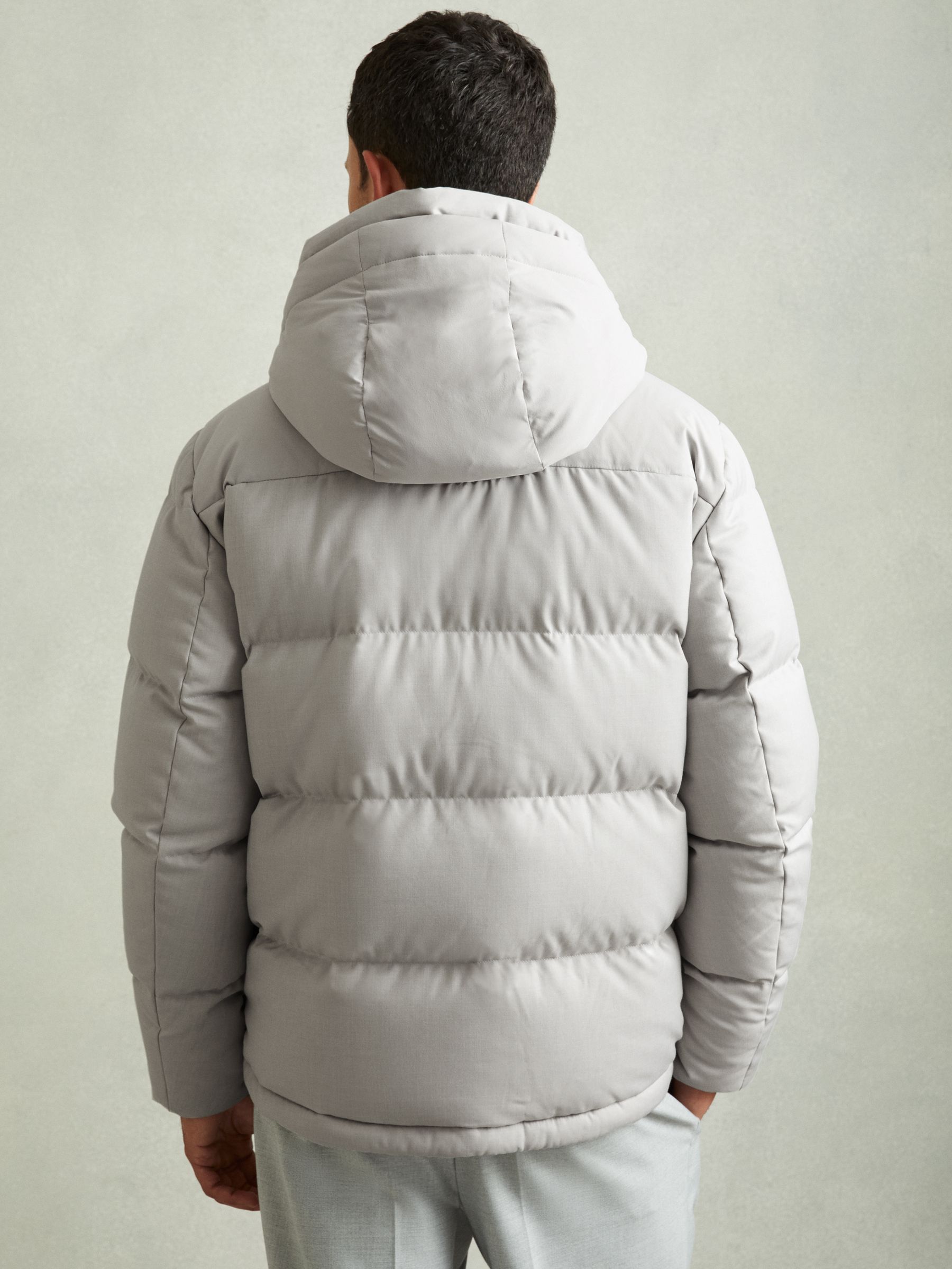 Patch-Pocket Quilted Puffer Jacket in Grey - Image 5 of 7