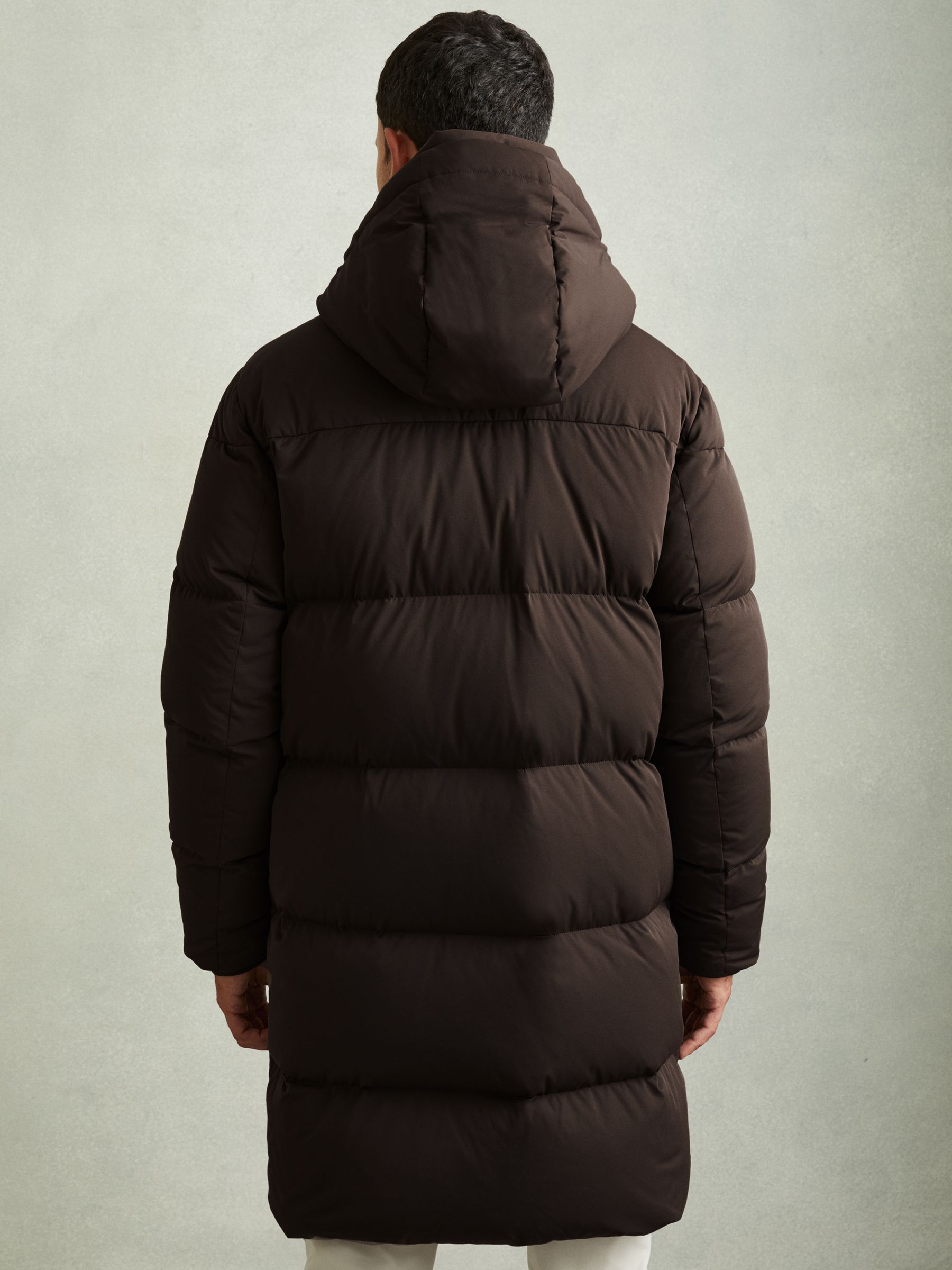 Quilted Hooded Puffer Coat in Brown - Image 5 of 6