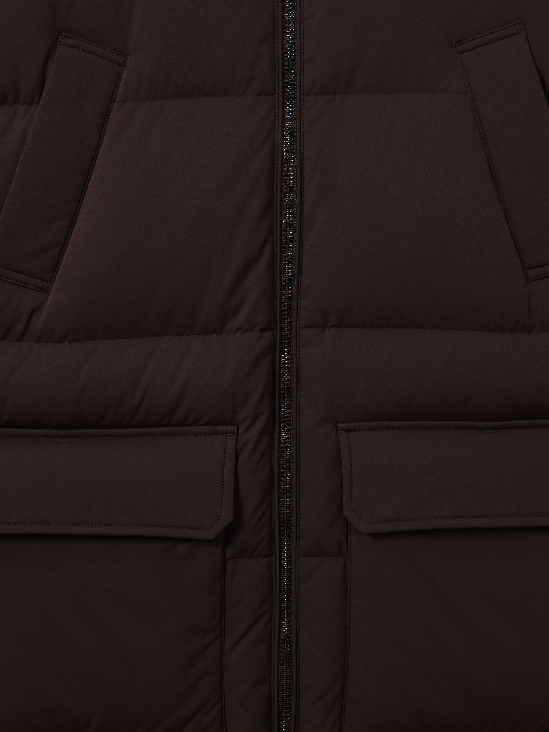 Quilted Hooded Puffer Coat in Brown - Image 6 of 6