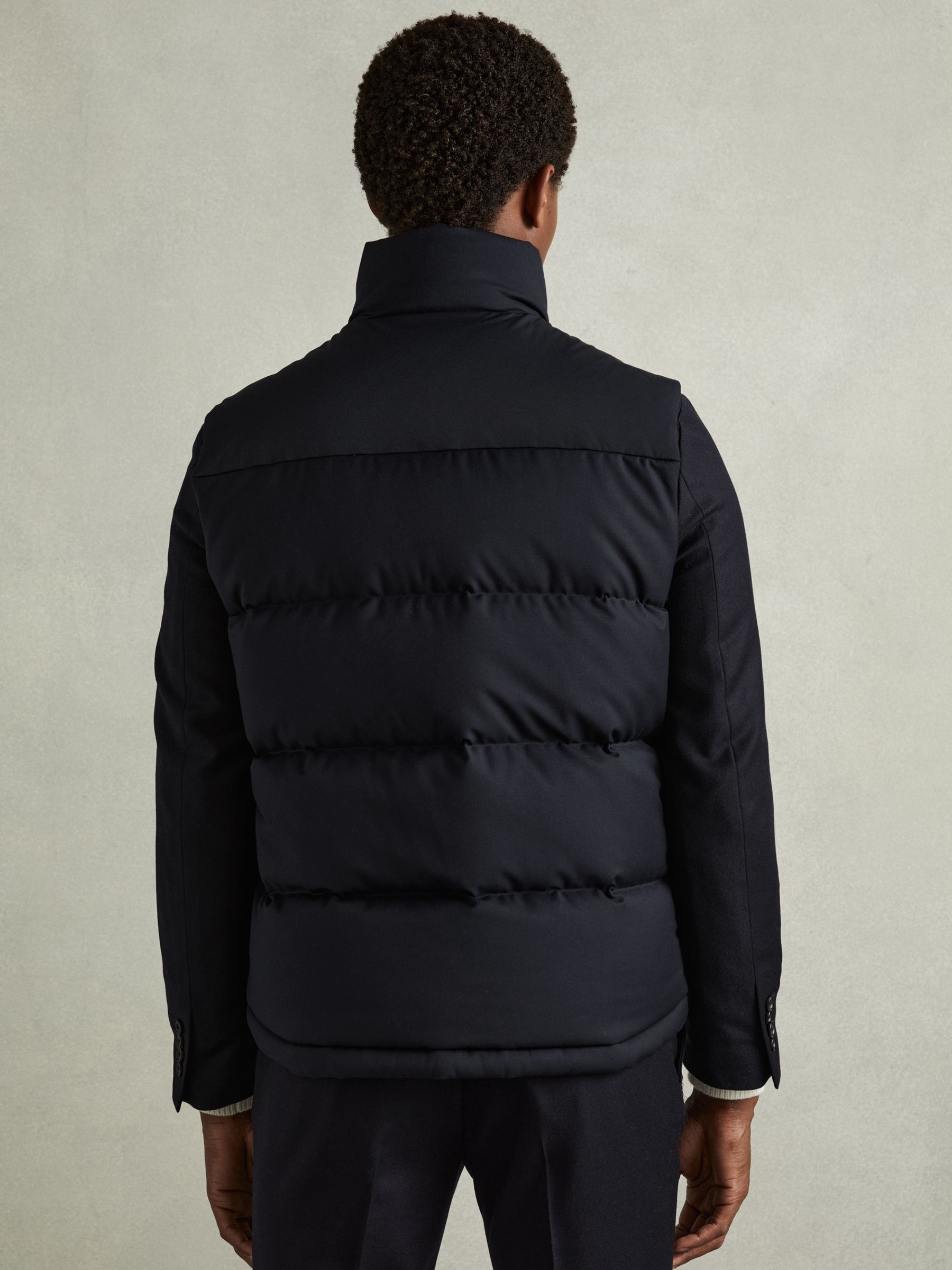 Patch Pocket Quilted Gilet in Navy - Image 5 of 6