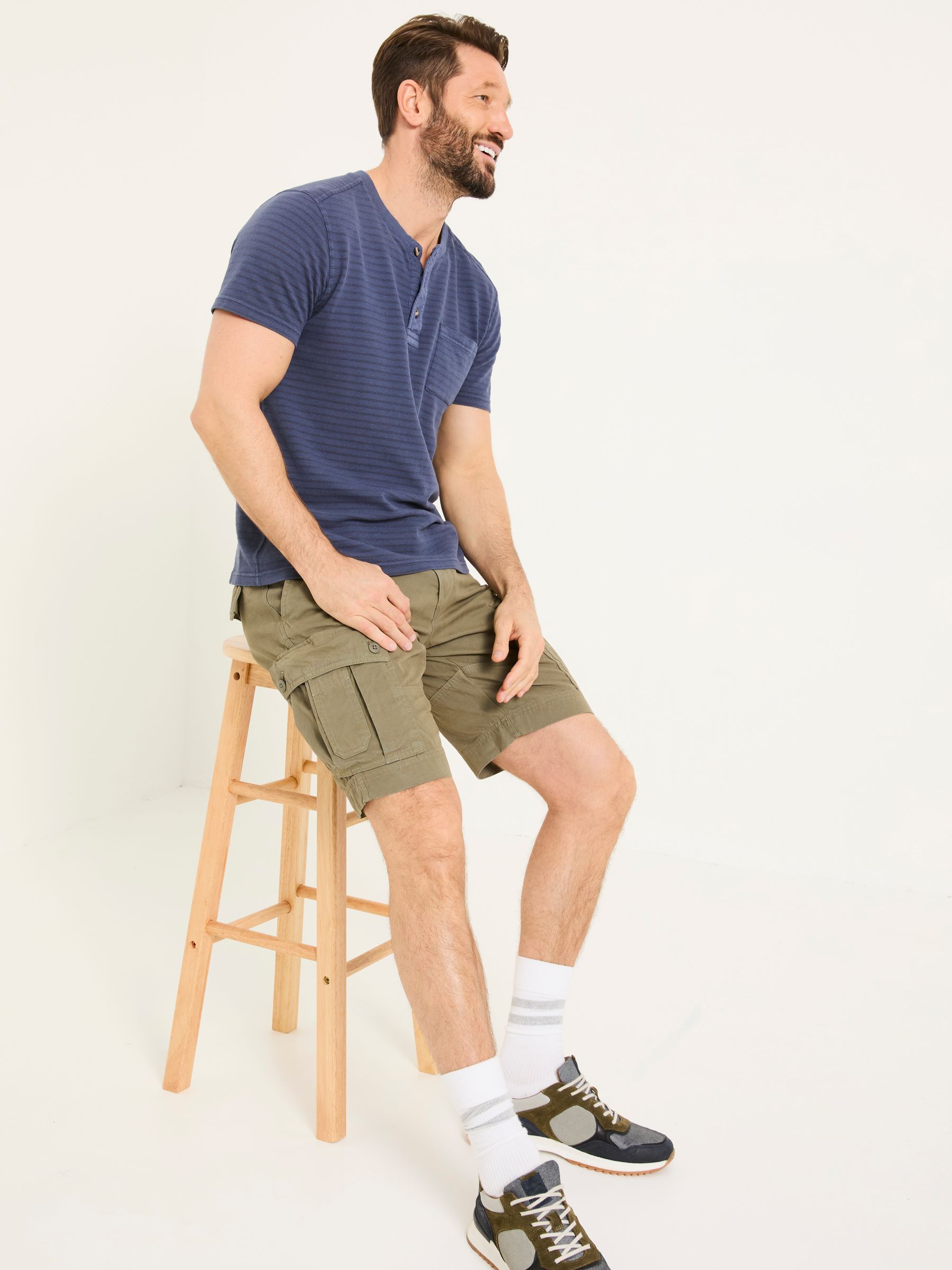 Breakyard Khaki Green Cargo Shorts - Image 4 of 8