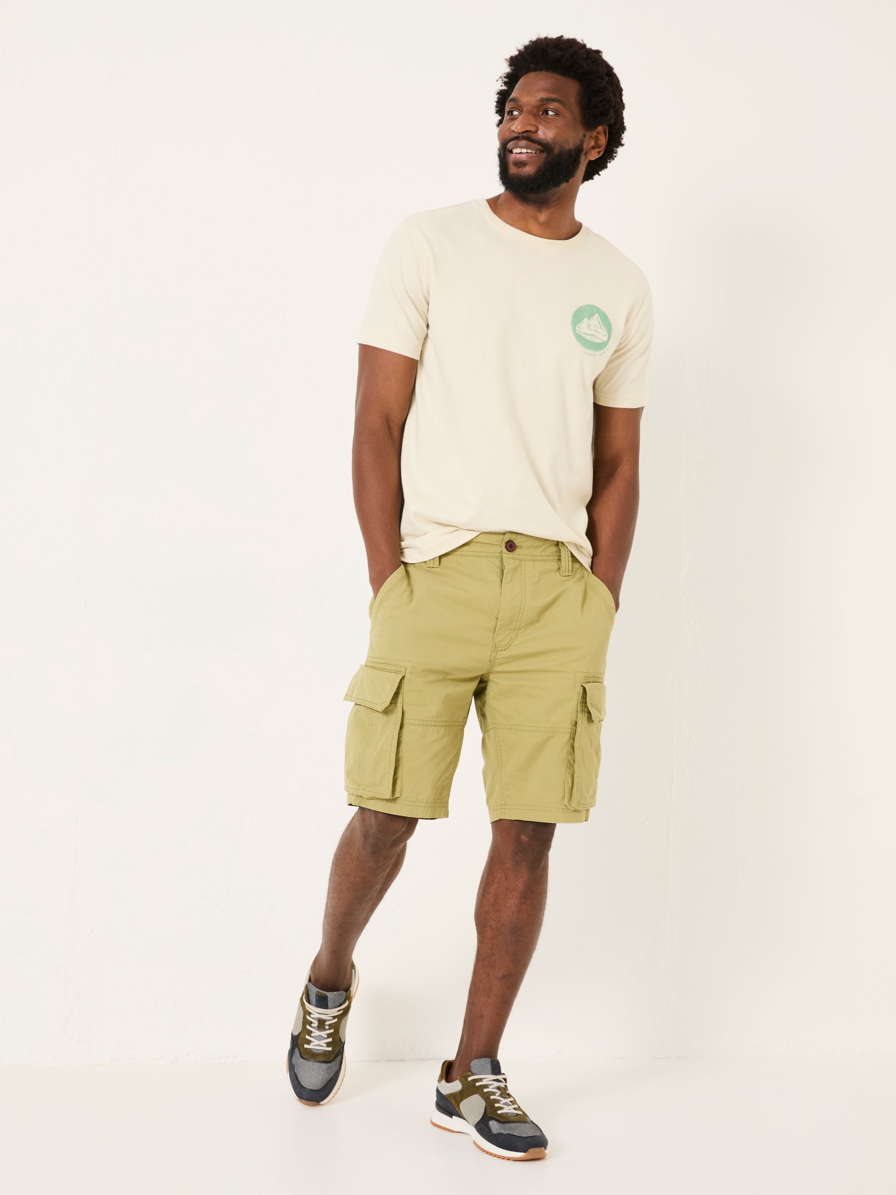 Bude Olive Green Cargo Shorts - Image 1 of 6