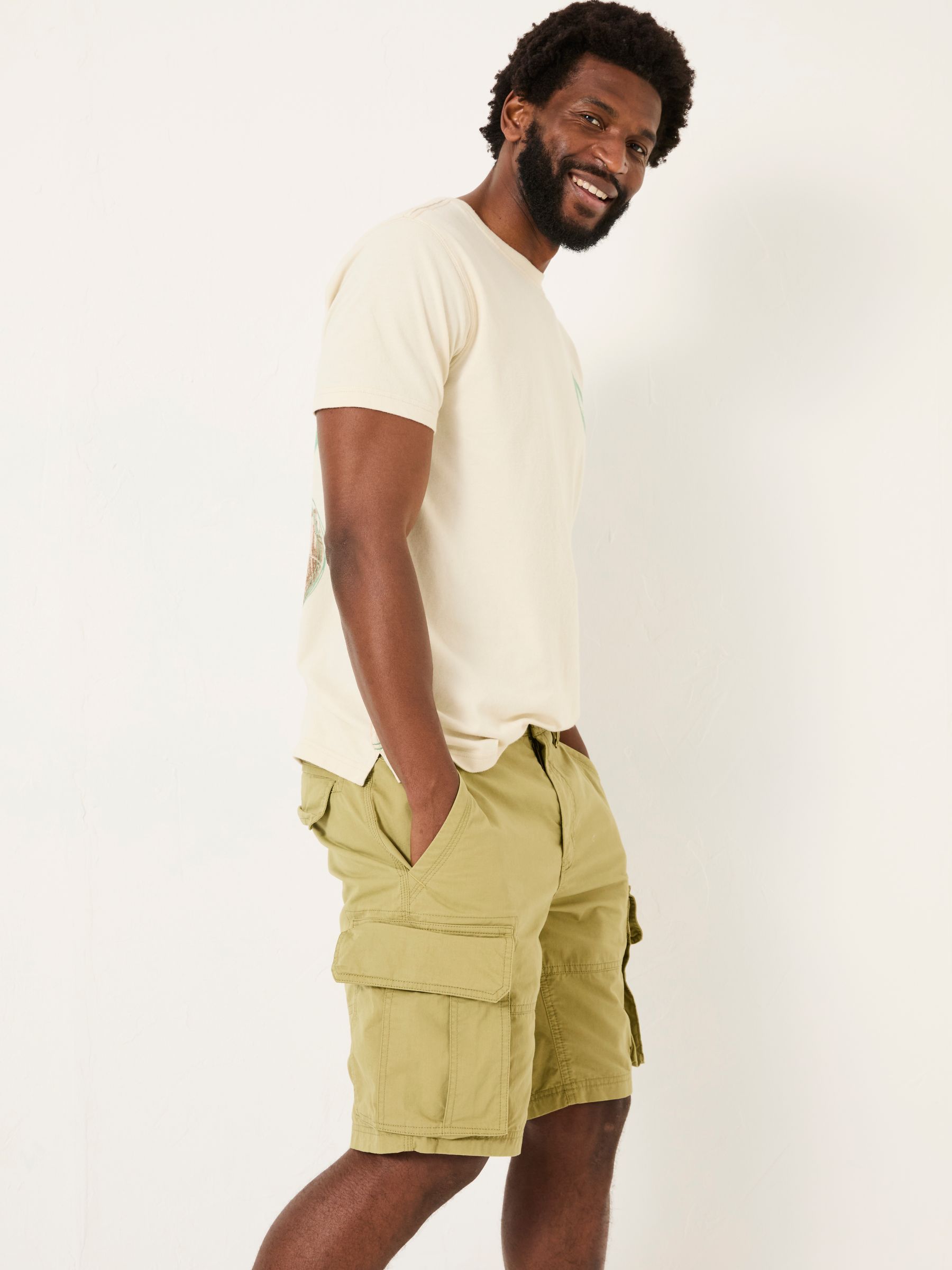 Bude Olive Green Cargo Shorts - Image 2 of 6