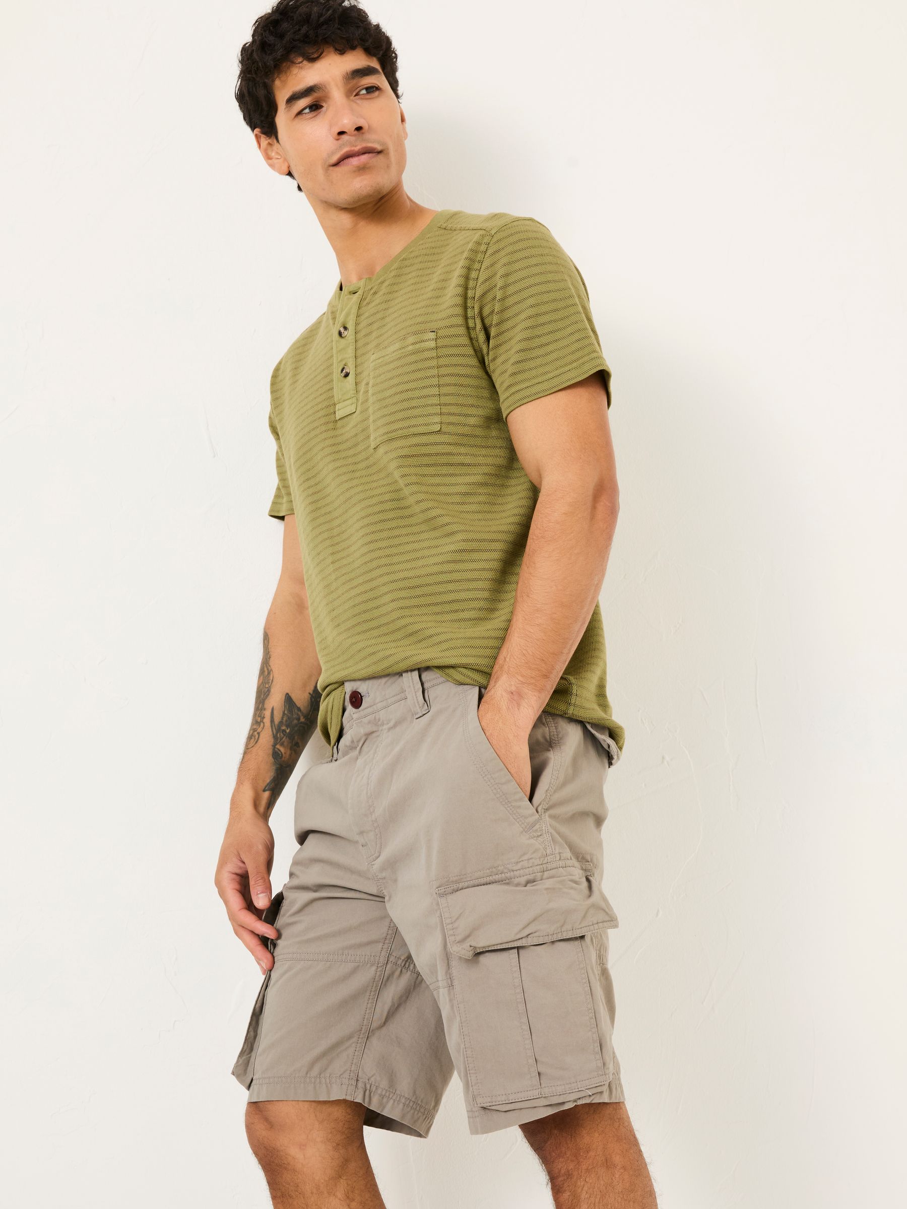 Bude Light Grey Cargo Shorts | FatFace USA