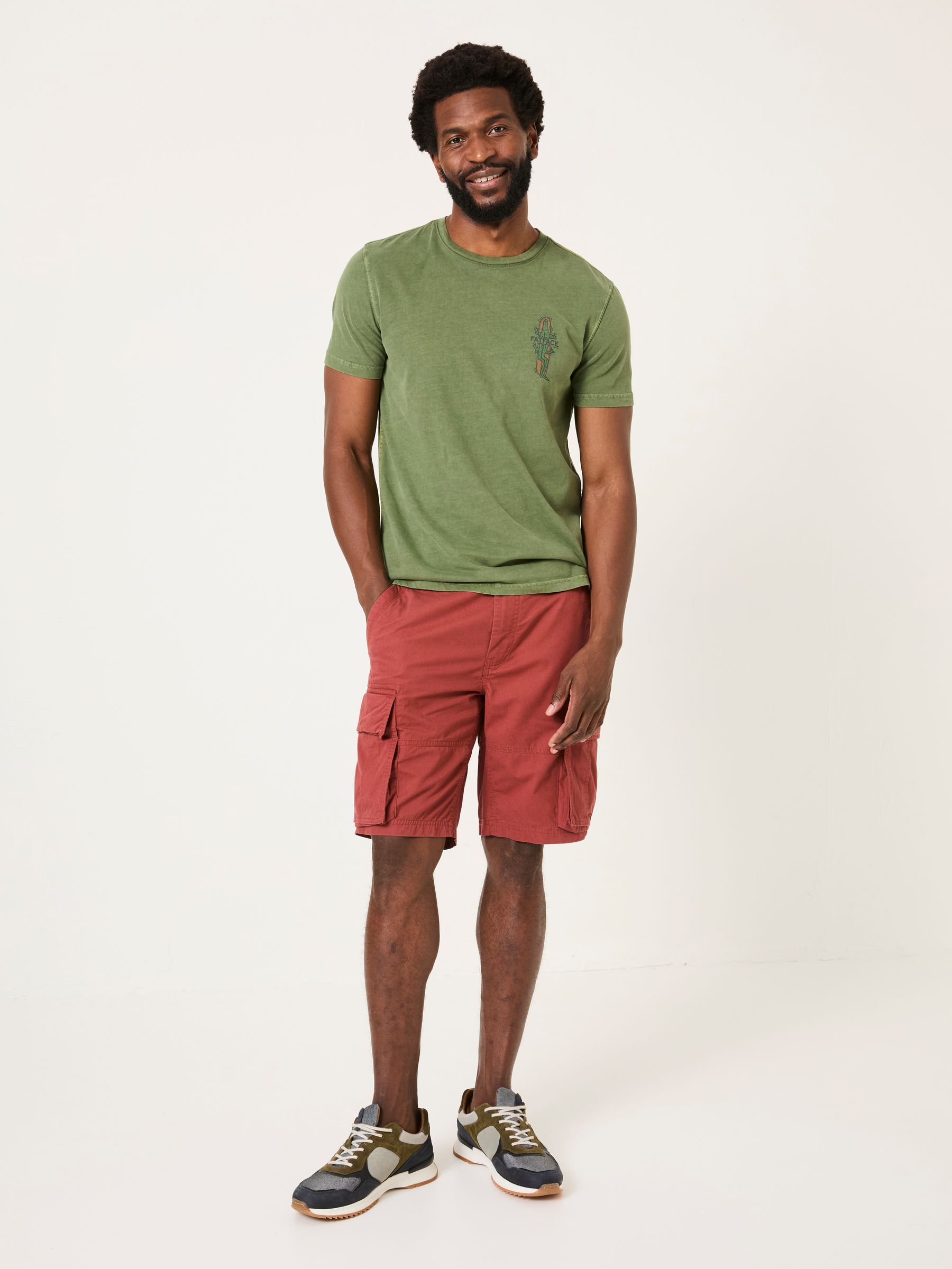 Bude Dark Red Cargo Shorts - Image 1 of 7