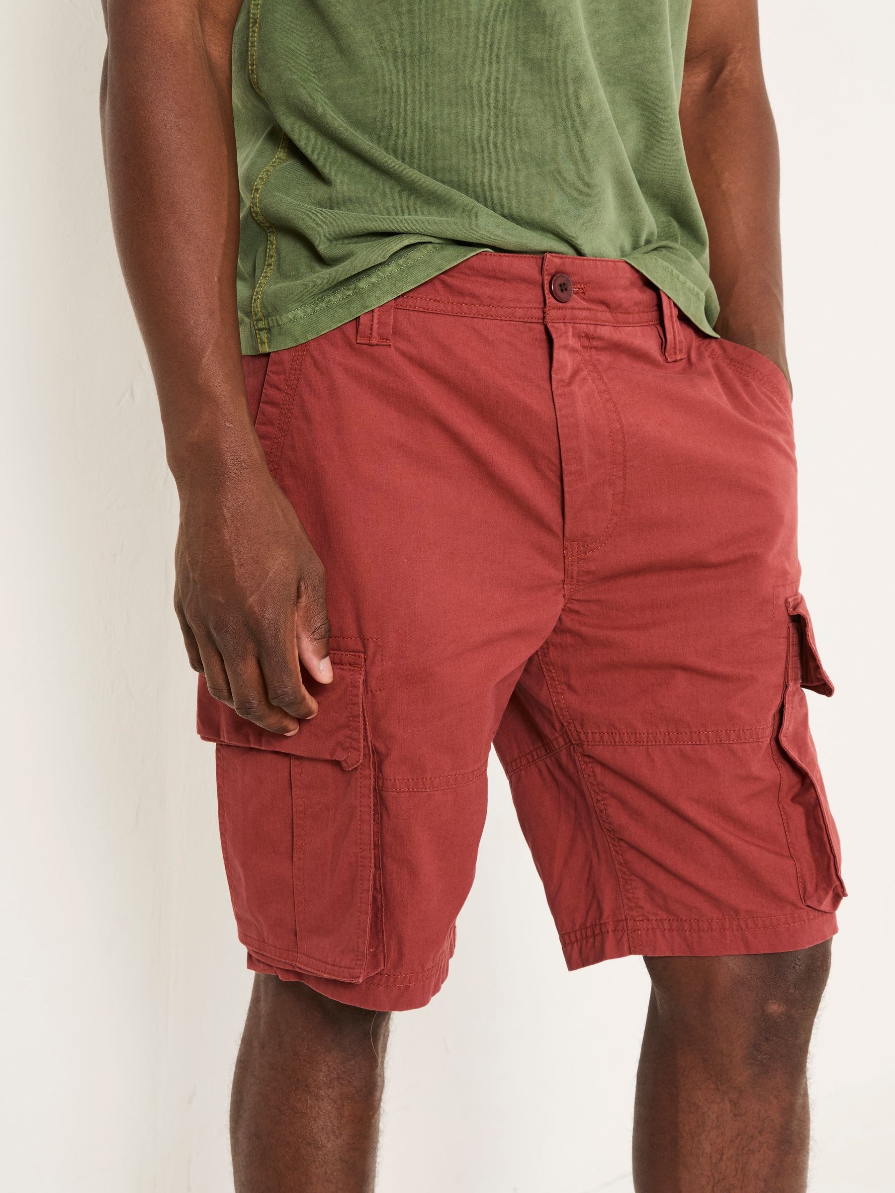 Bude Dark Red Cargo Shorts - Image 2 of 7