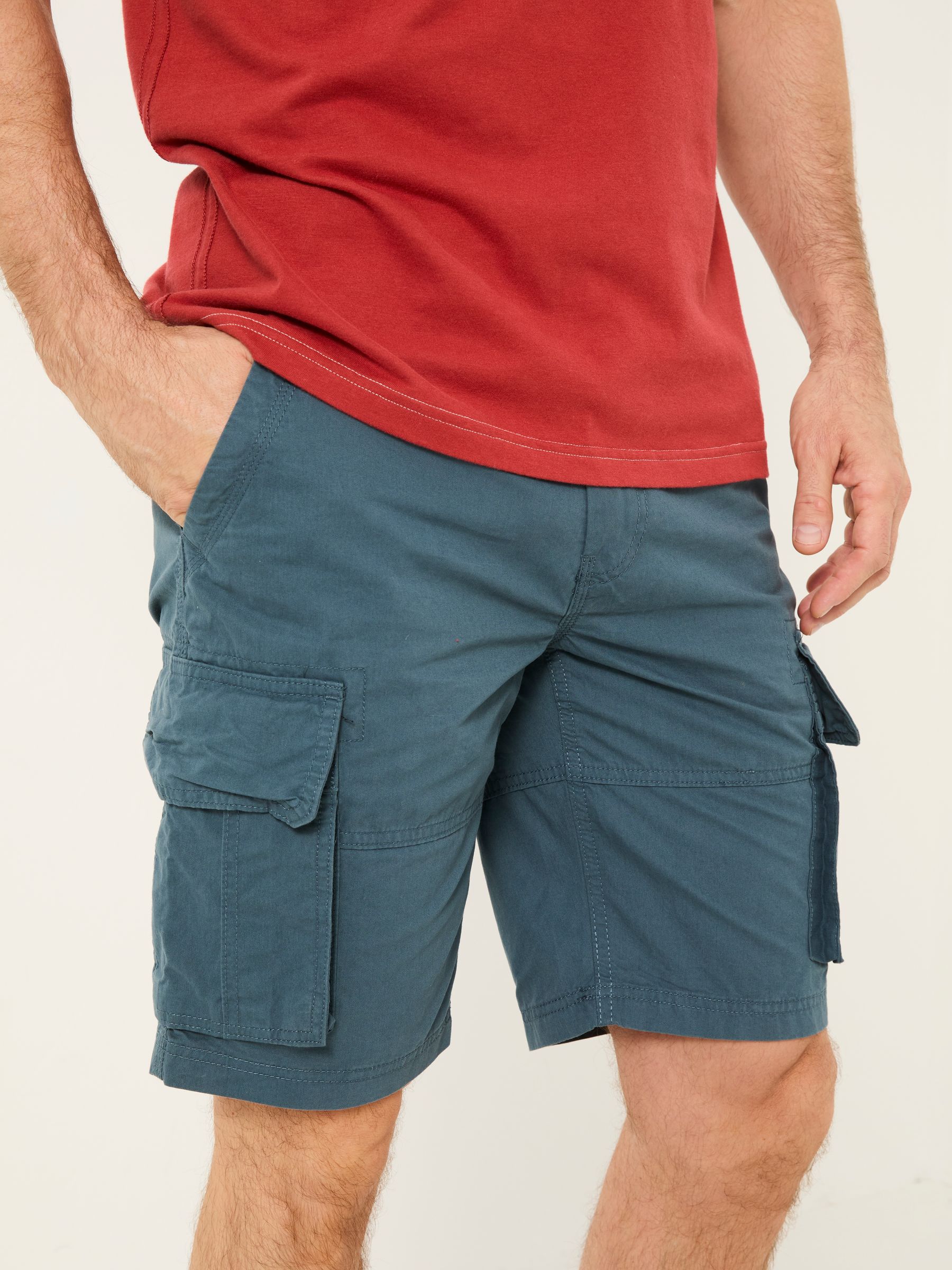 Bude Dark Teal Blue Cargo Shorts - Image 5 of 6