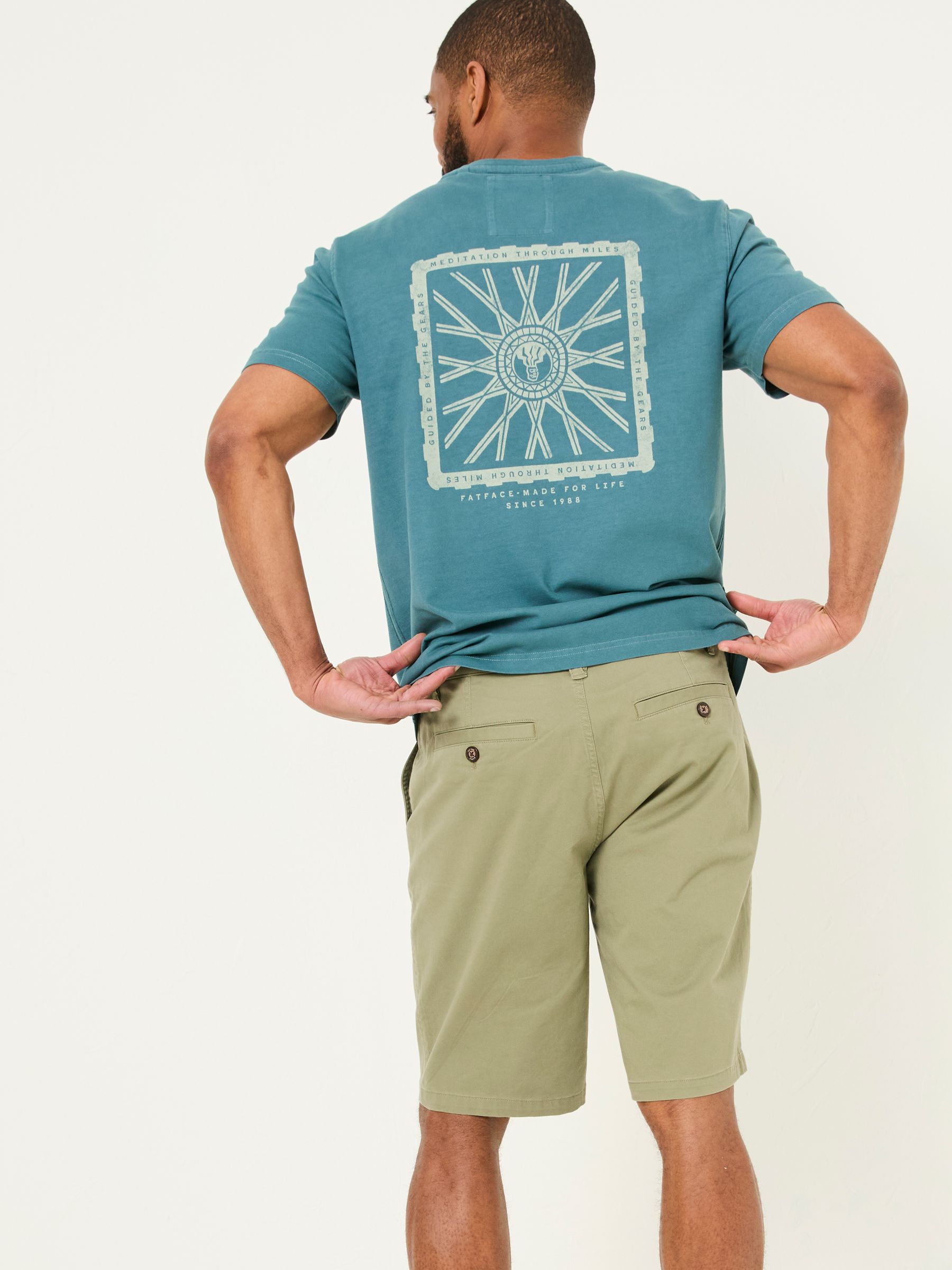 Mawes Khaki Green Chino Shorts - Image 3 of 7