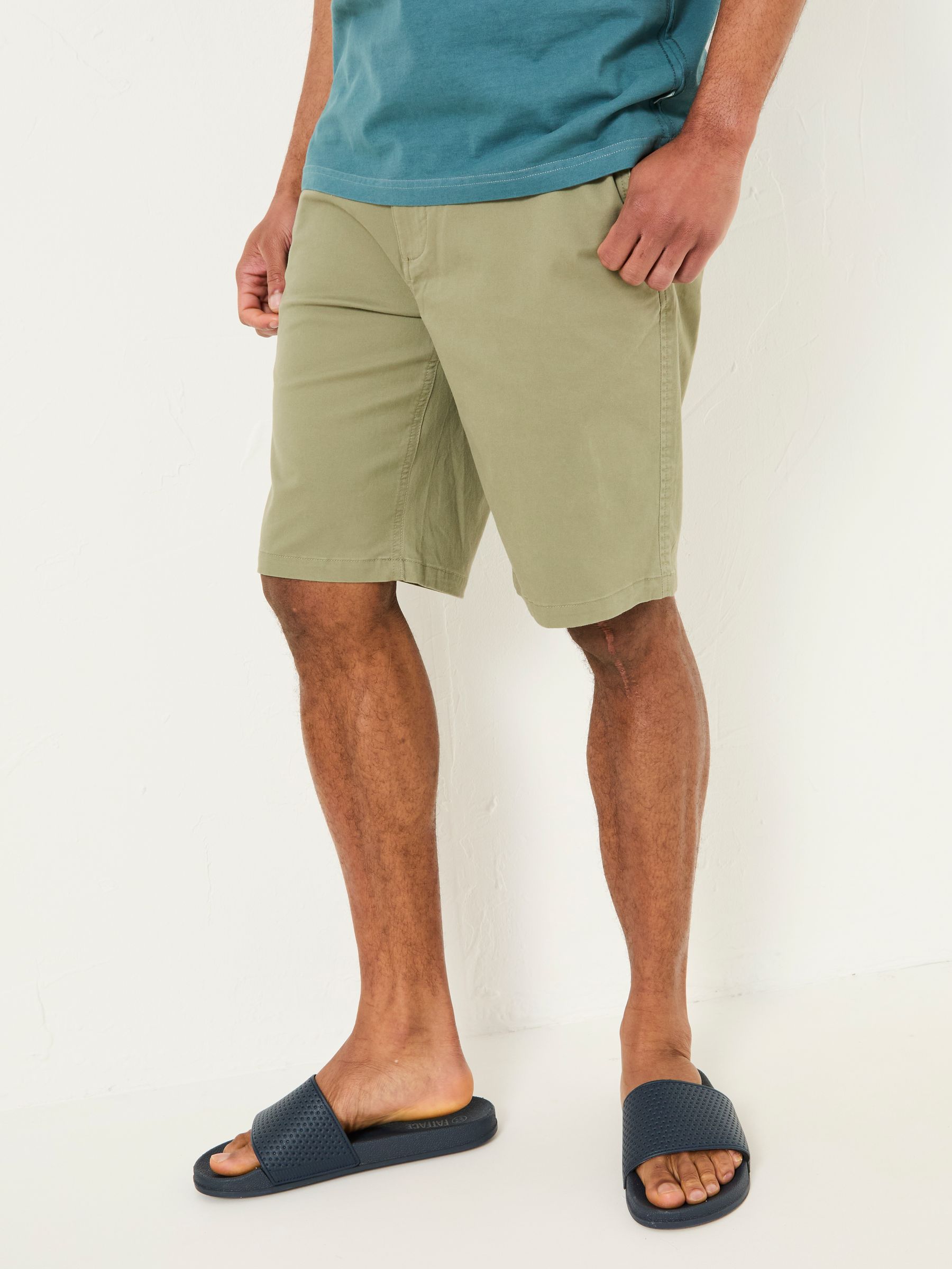 Mawes Khaki Green Chino Shorts - Image 4 of 7