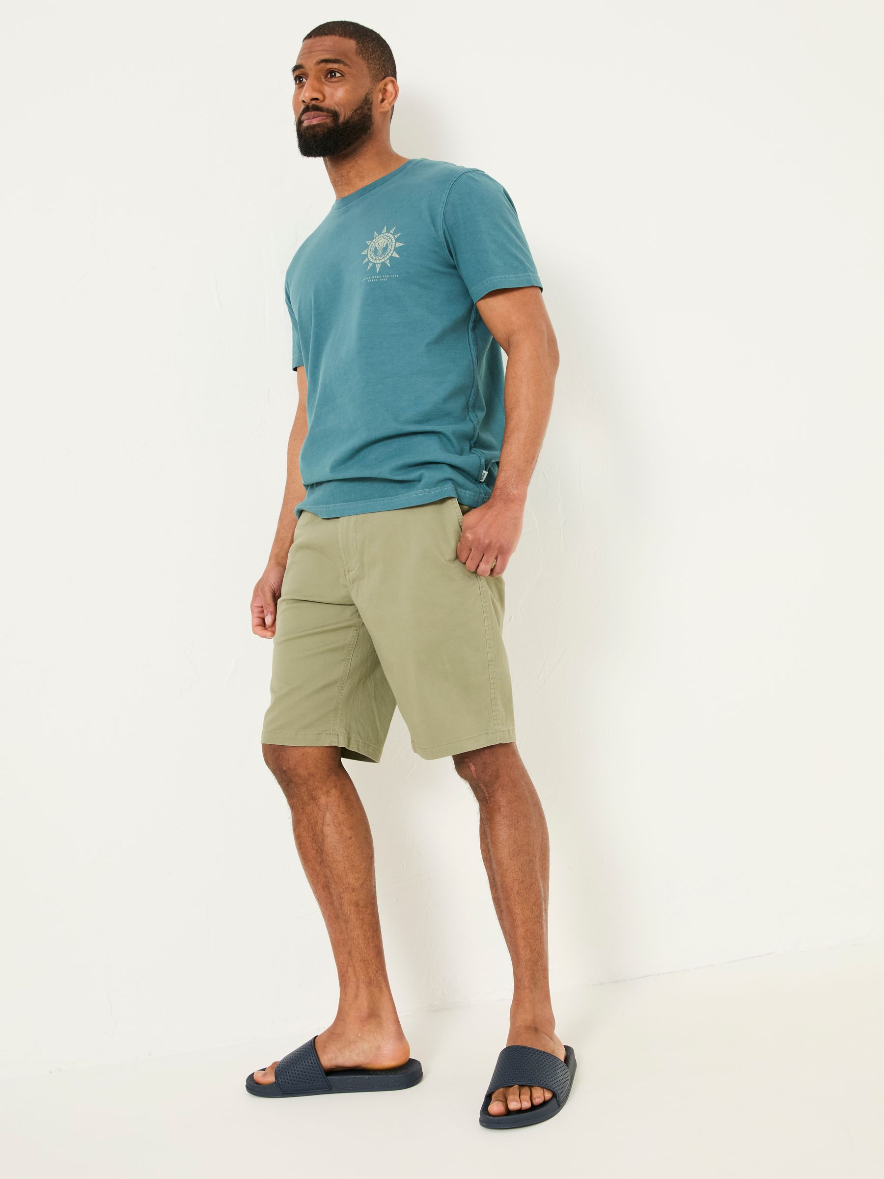 Mawes Khaki Green Chino Shorts - Image 5 of 7