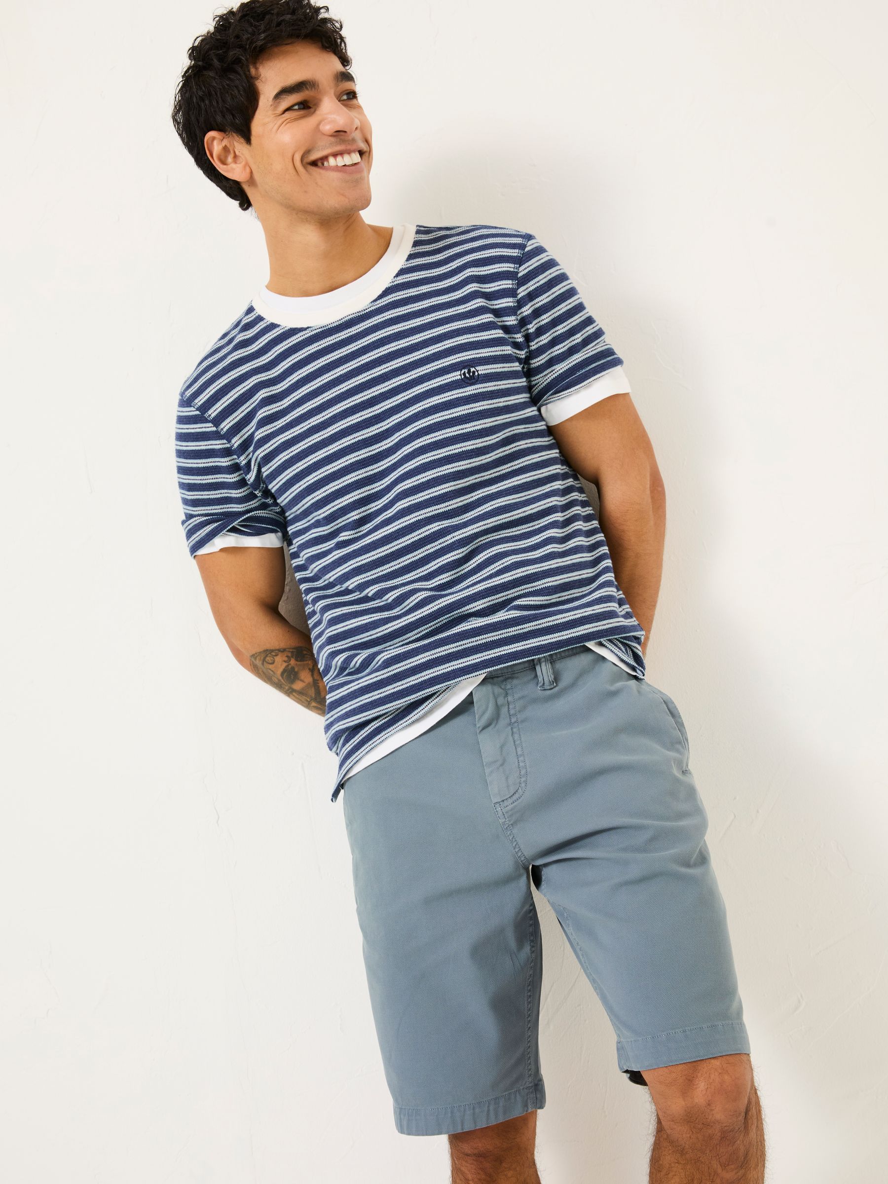 Light Blue Stow Garment Dye Shorts | FatFace USA