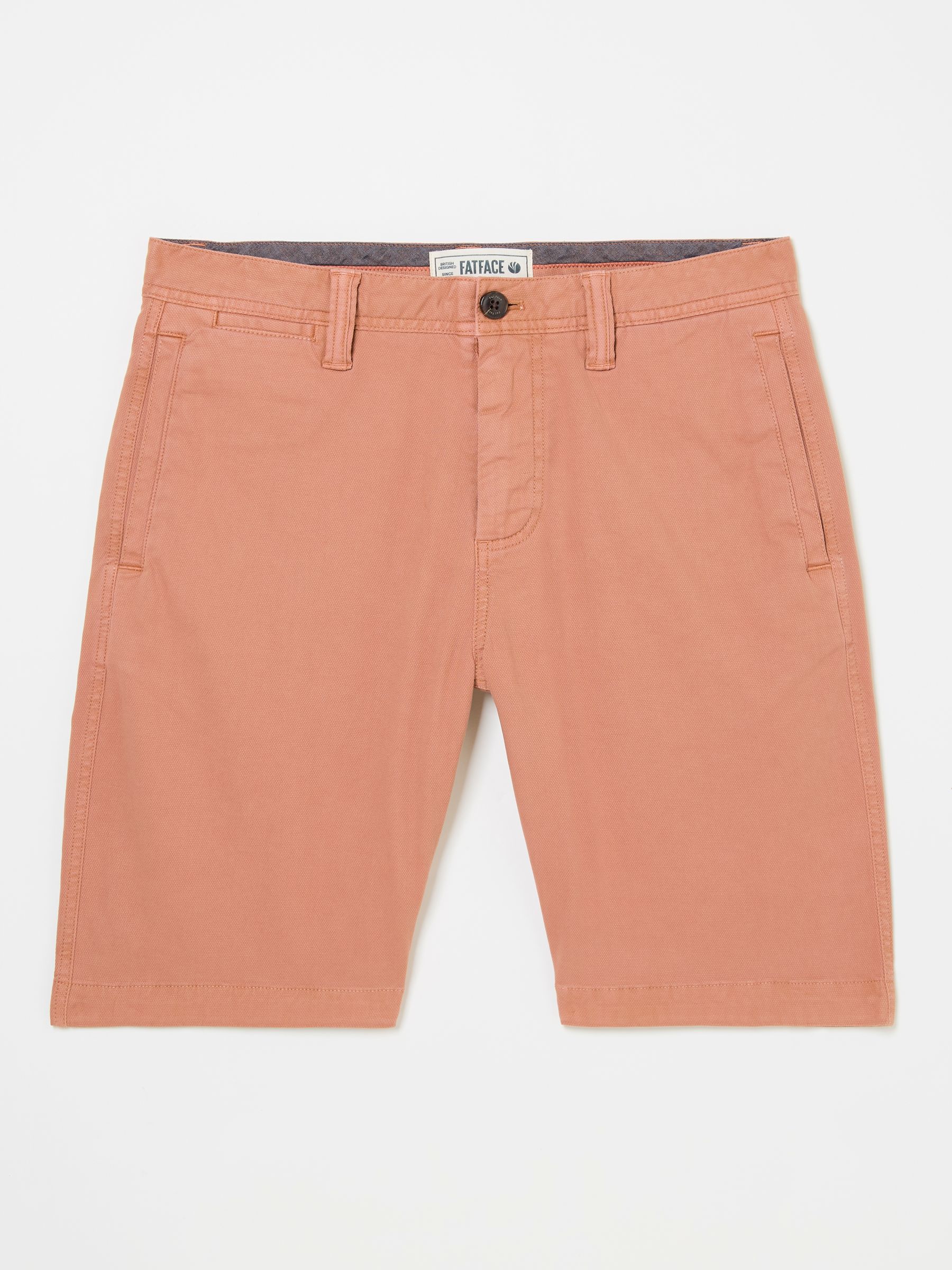 【ORANGE】Plain Front Shorts Cut-Off Twill Garment Dye Dark Orange Stow Garment Dye Shorts | FatFace USA