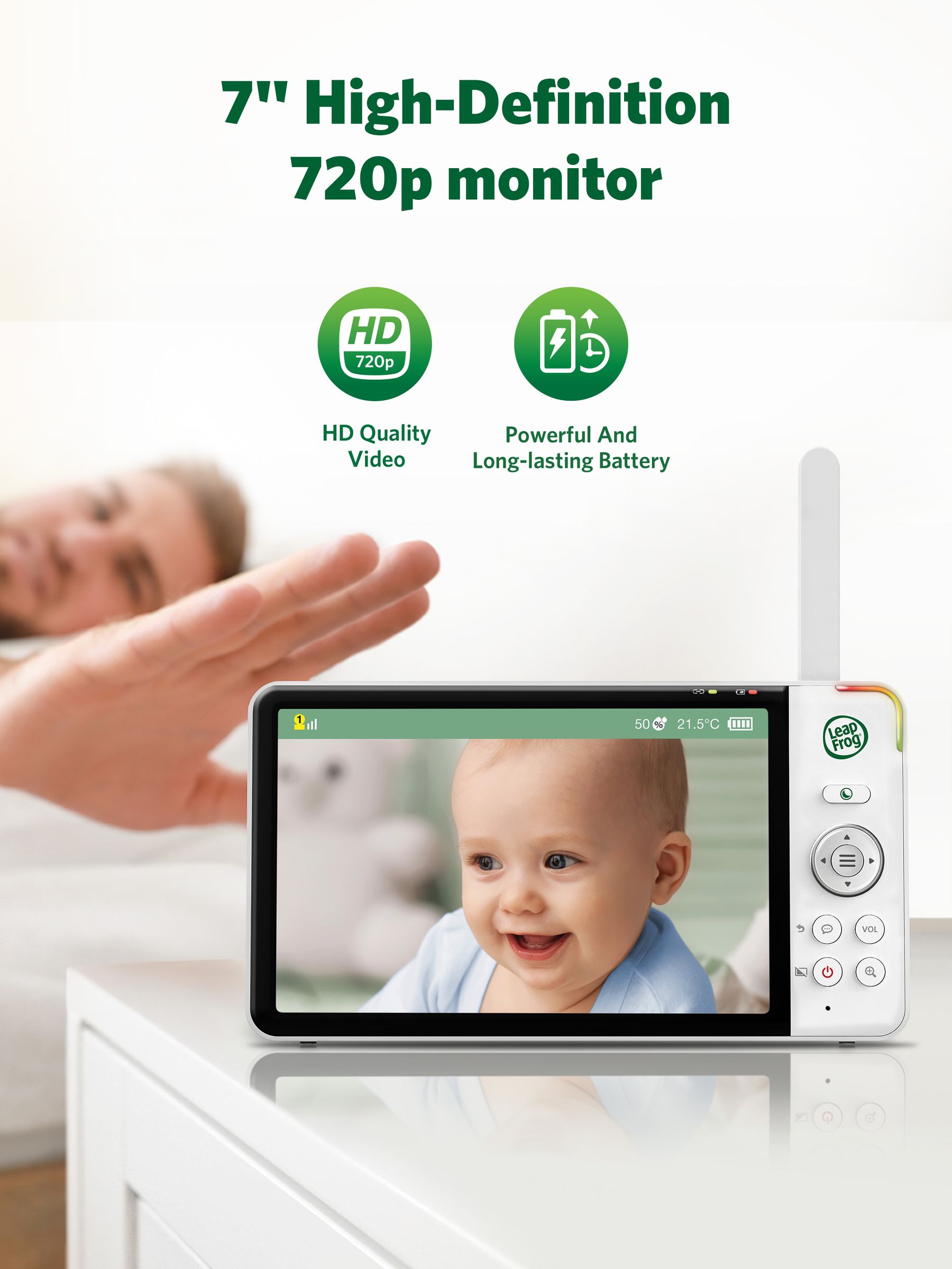 Leapfrog Toys LF920HD 7 inch HD Video Baby Monitor - Image 2 of 6