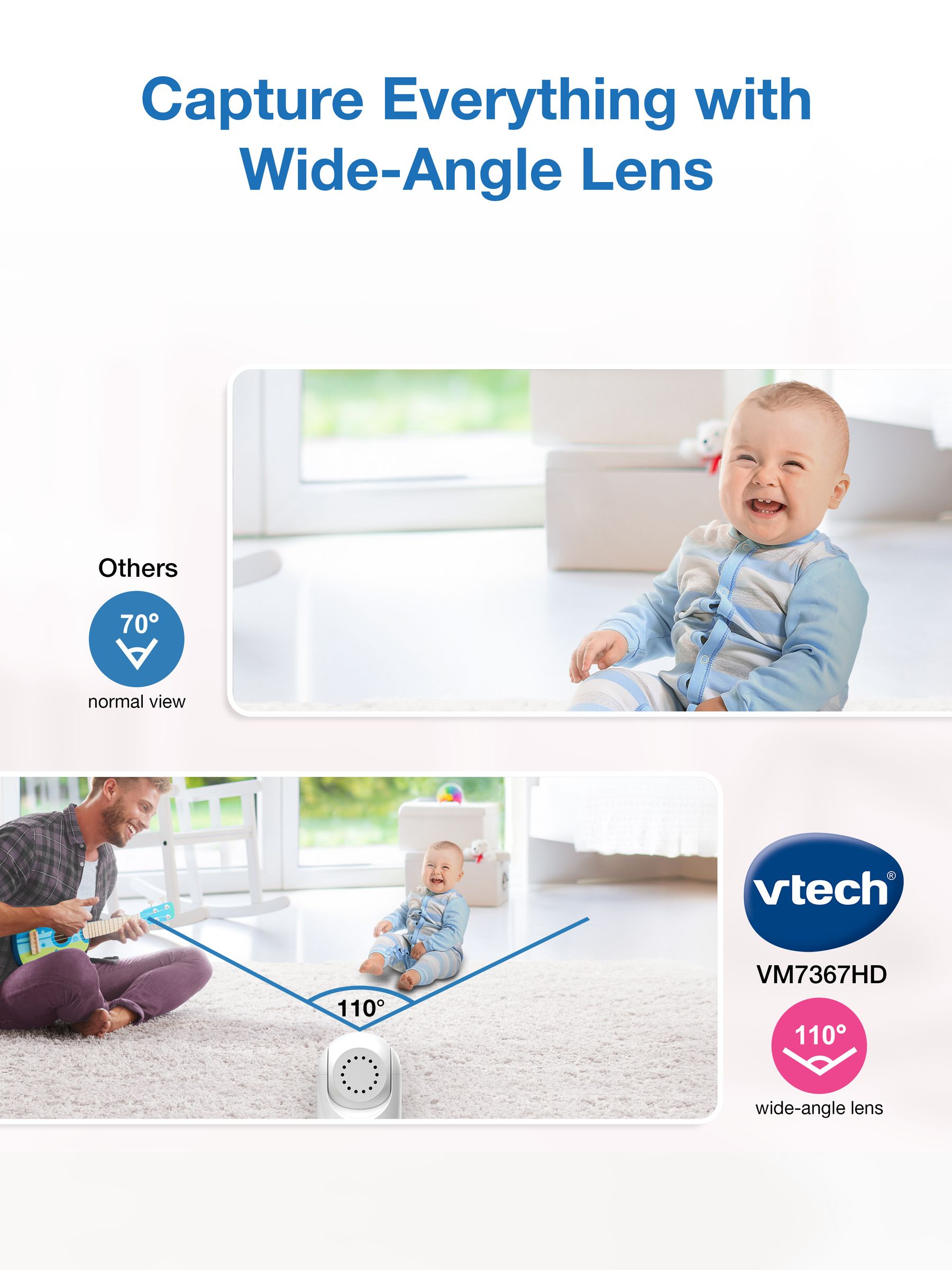 V-Tech WM7367HD 7Inch Video Baby Monitor - Image 5 of 6