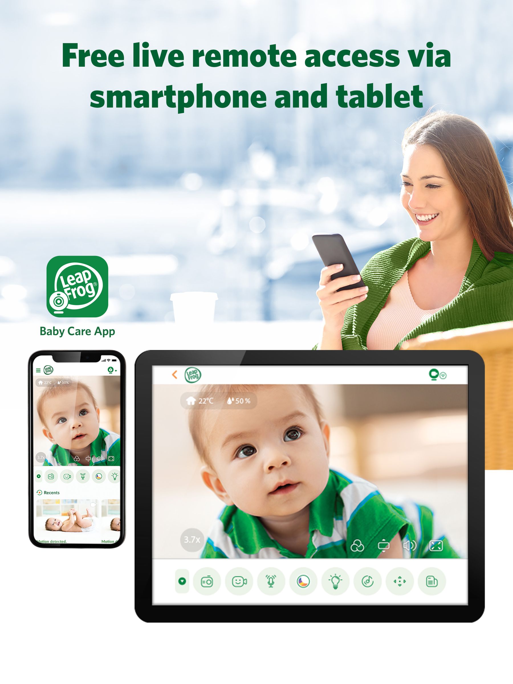 Leapfrog Toys LF815HD WIFI Smart 5inch HD Video Baby Monitor - Image 4 of 6