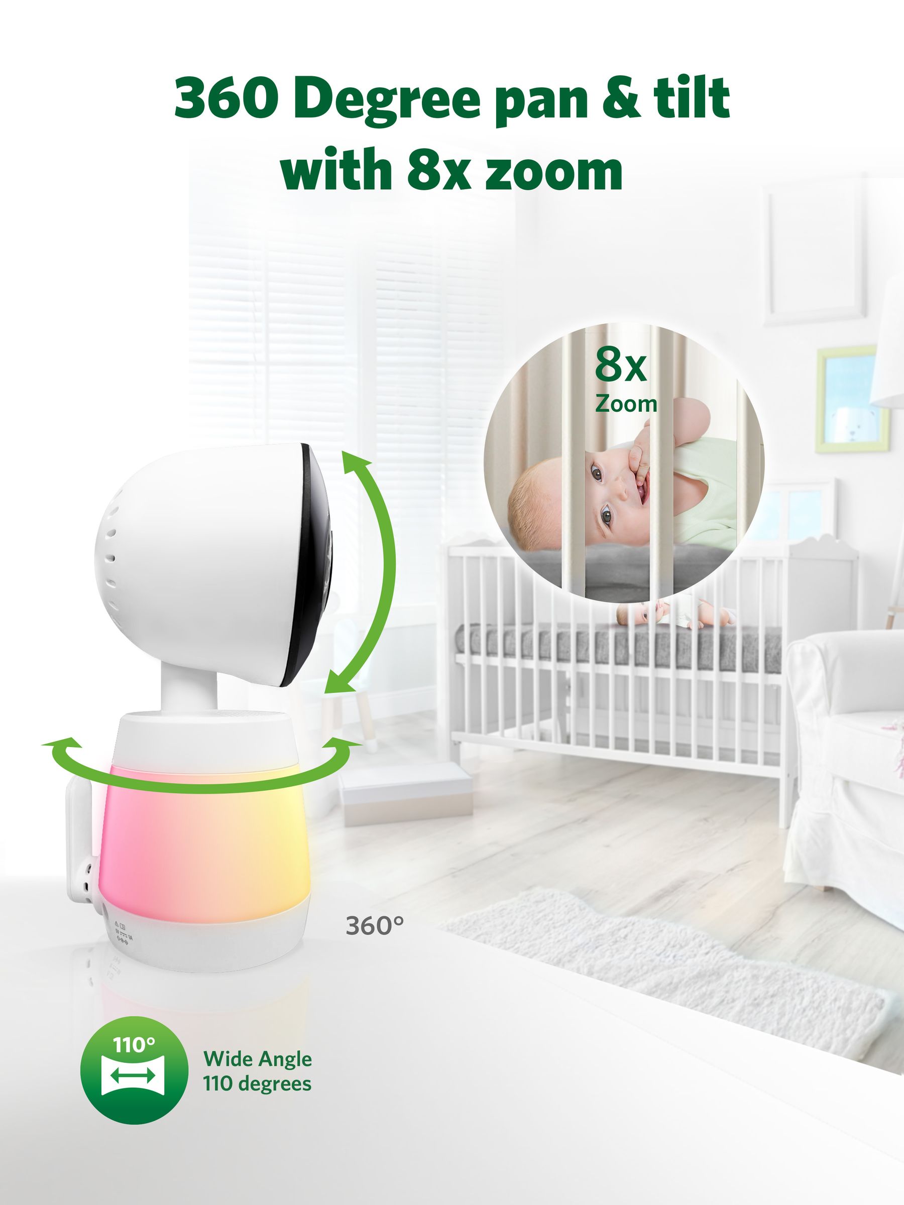 Leapfrog Toys LF2936HD Touch Screen WiFi Smart Baby Monitor - Image 3 of 6