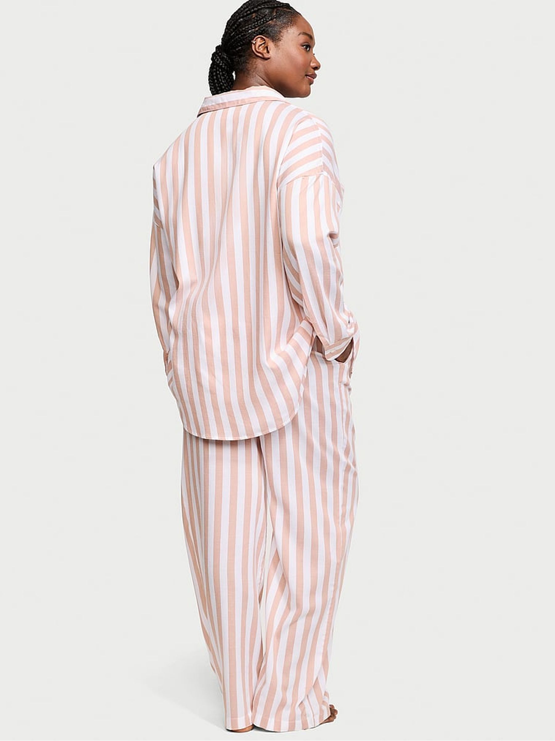 Toasted Sugar Stripe Brown Modal Long Pyjama Set - Image 2 of 3