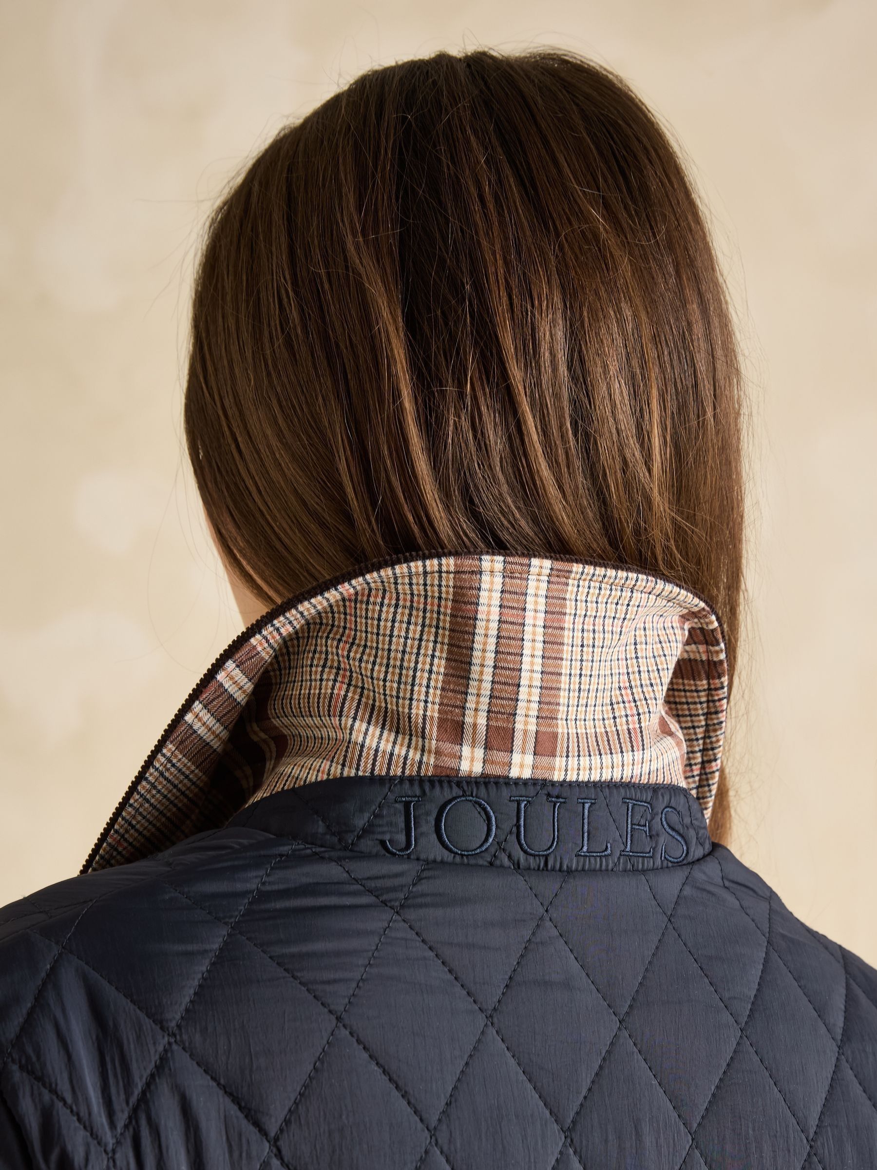 Quinn Navy Showerproof Diamond Quilted Coat - Image 6 of 9