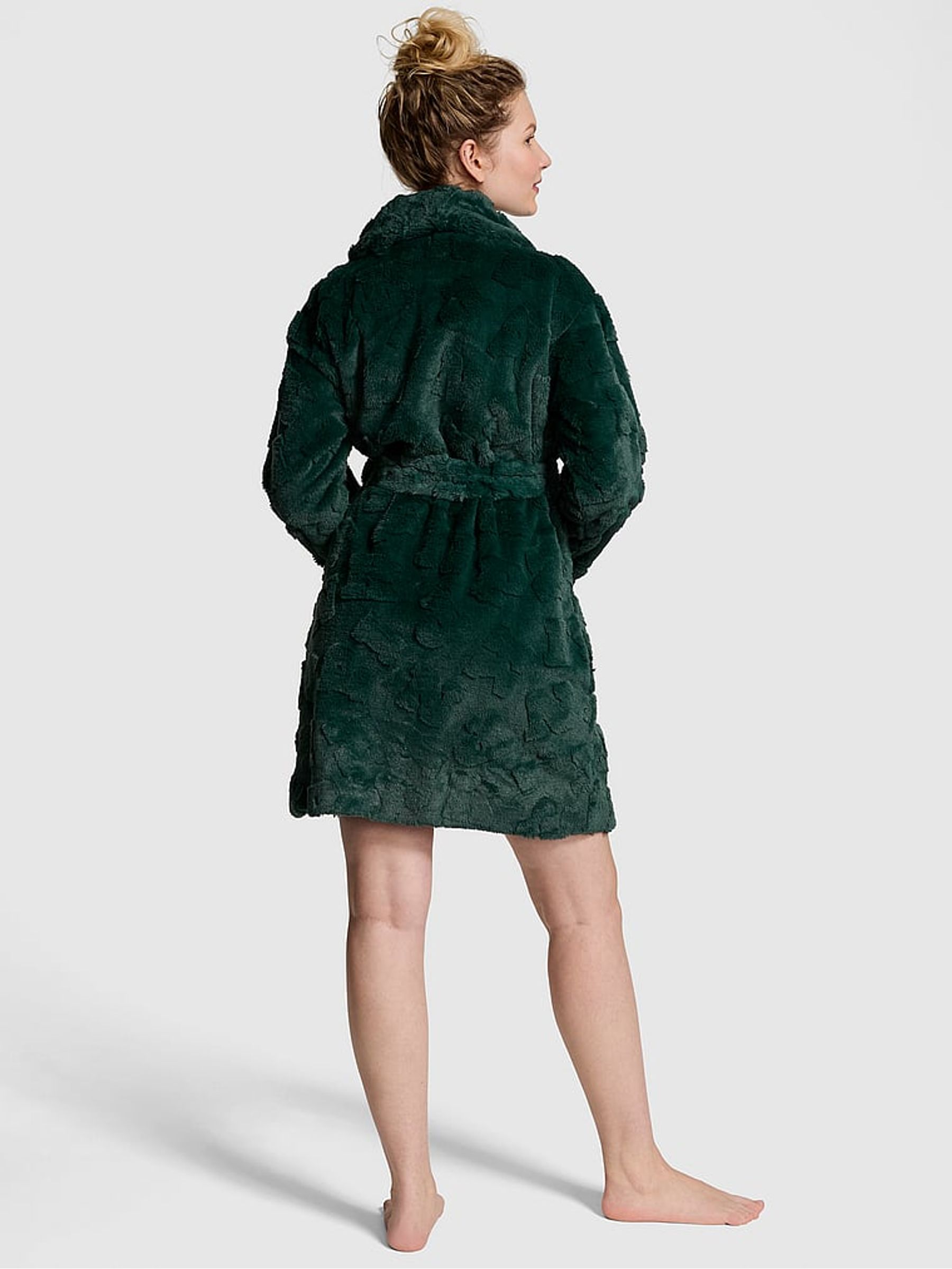 Deep Forest Green Cosy Long Sleeve Dressing Gown - Image 2 of 3