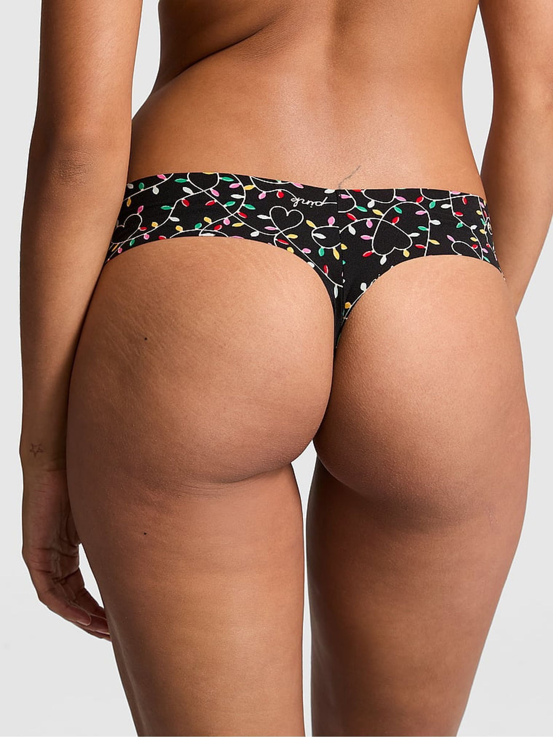 Black Lights Print High Leg Thong Knickers - Image 2 of 3