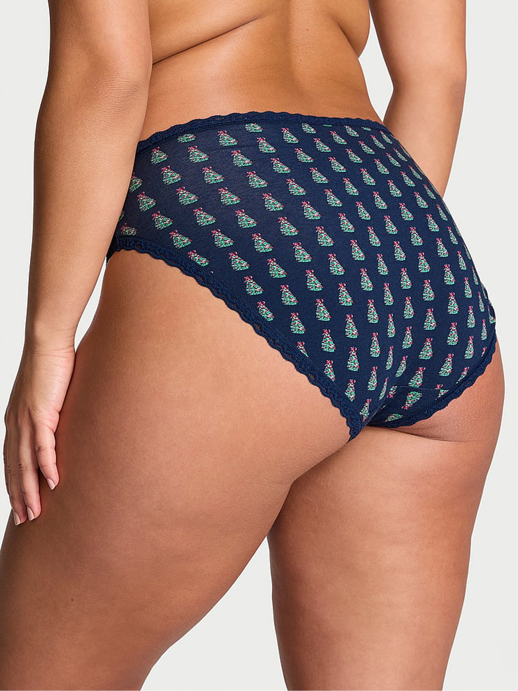 Noir Navy Blue Christmas Tree Brief Knickers - Image 2 of 3