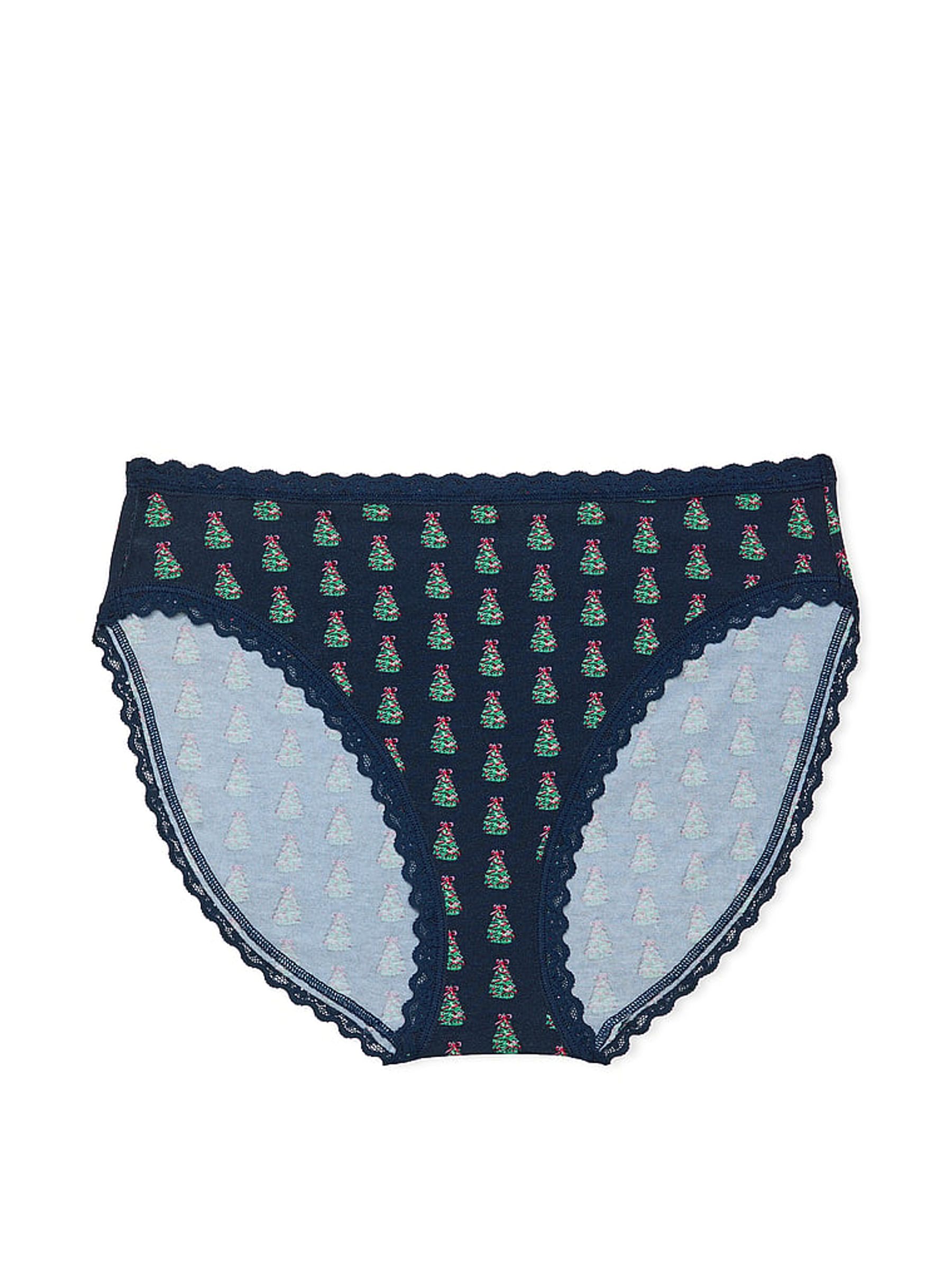 Noir Navy Blue Christmas Tree Brief Knickers - Image 3 of 3