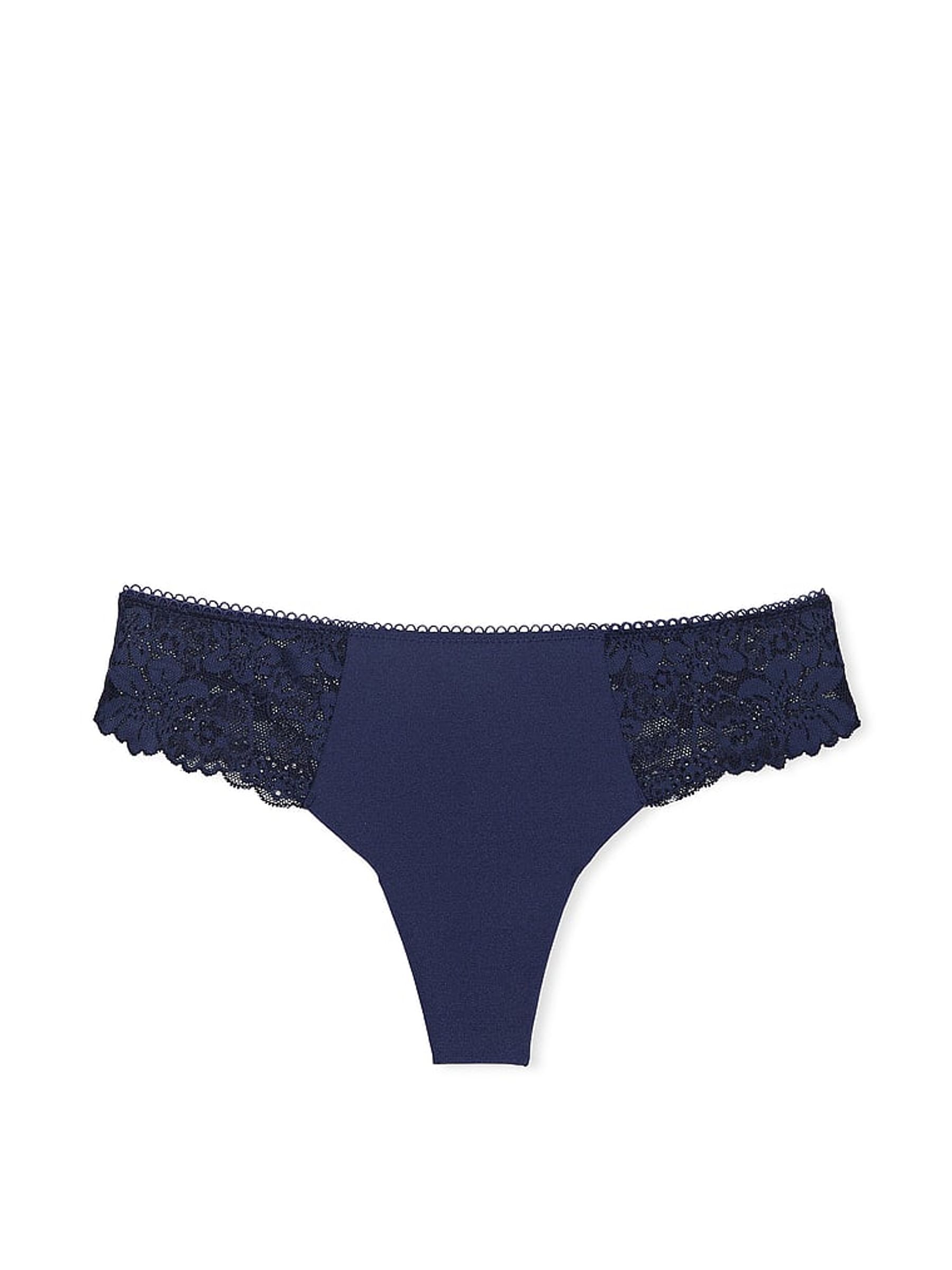 Midnight Navy Blue Lace Thong Knickers - Image 3 of 3