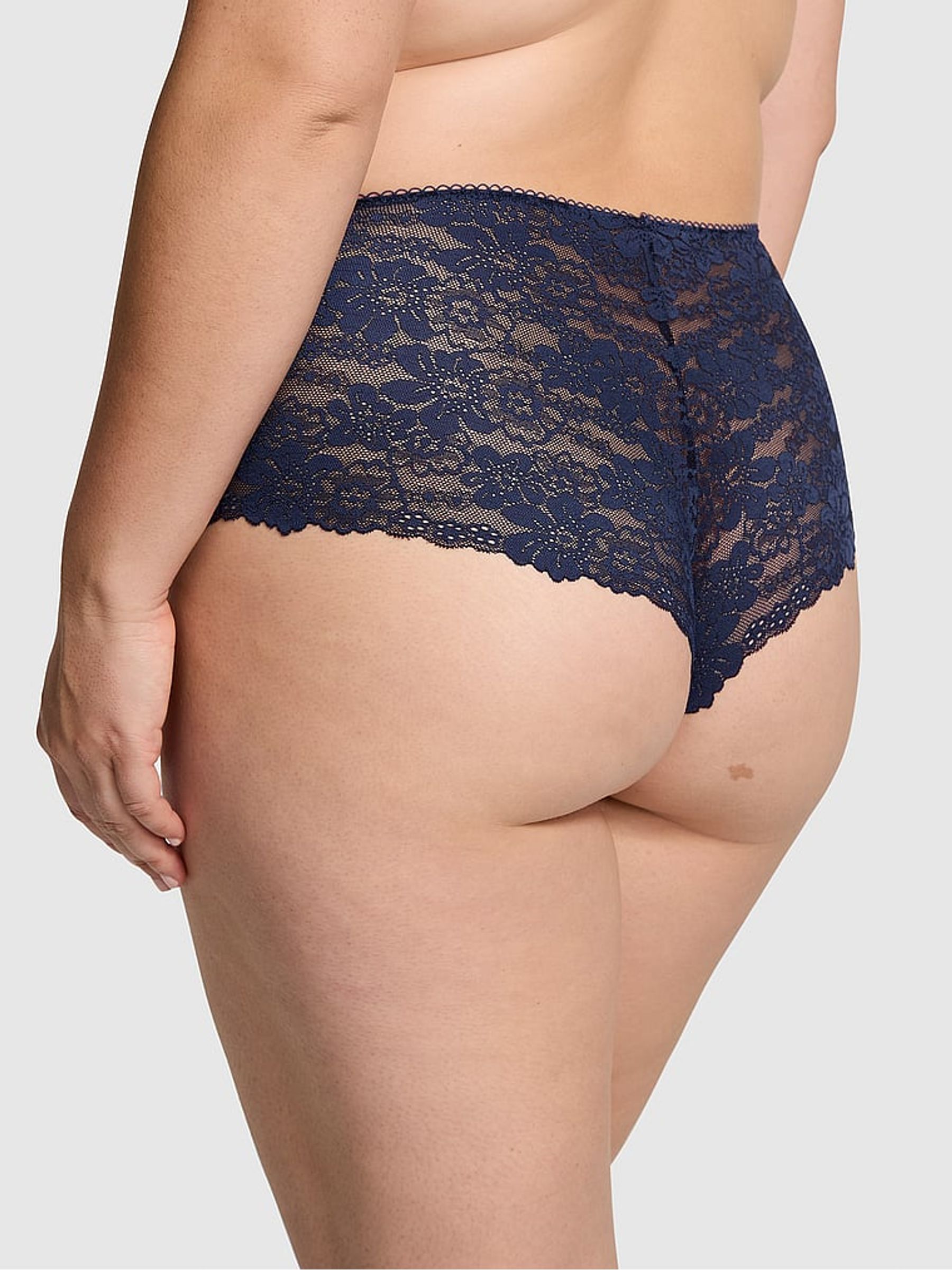 Midnight Navy Blue Lace Cheeky Knickers - Image 2 of 3
