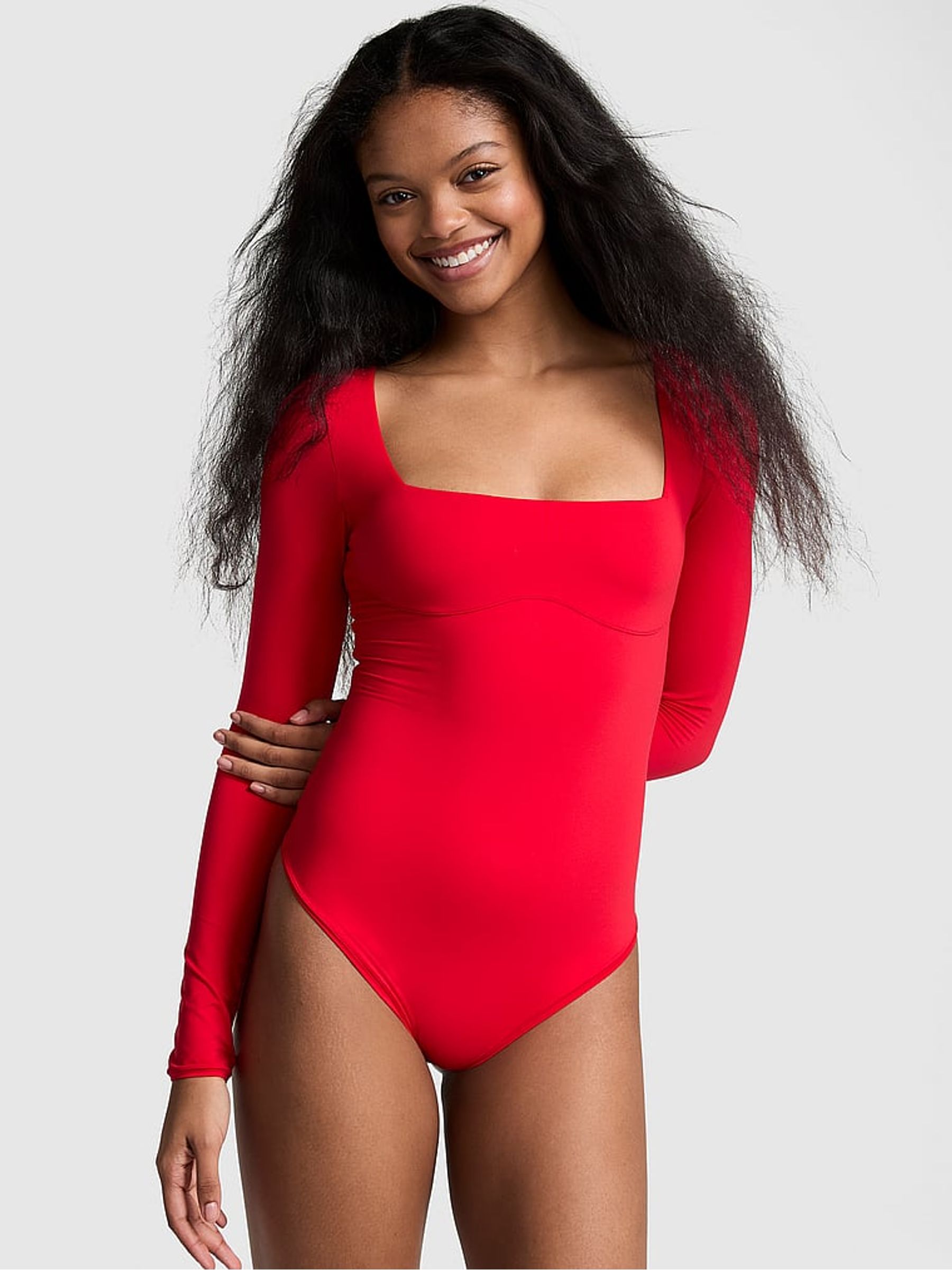 Red Pepper Square Neck Soft Stretch Bodysuit | Victoria's Secret UK