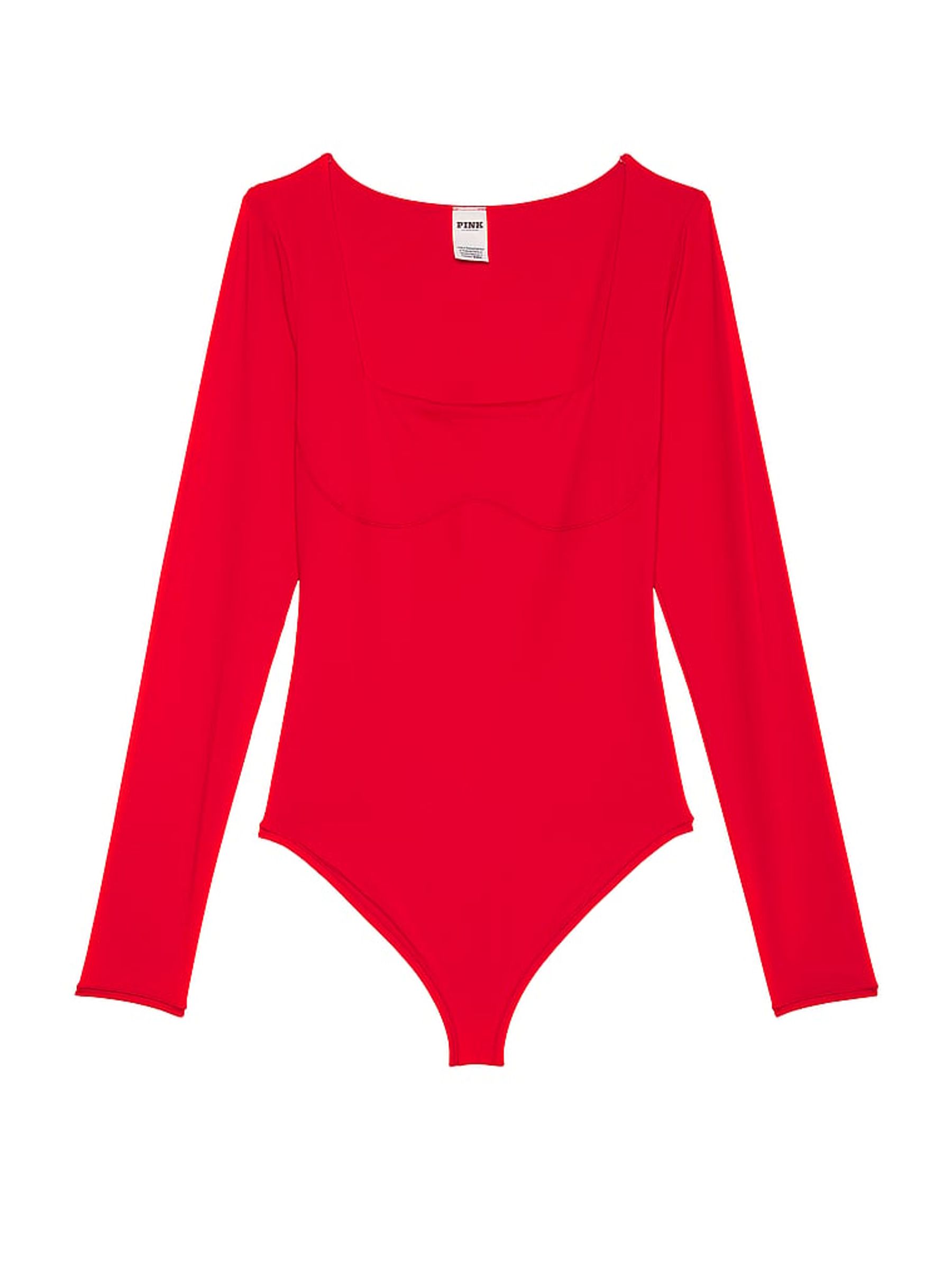 Red Pepper Square Neck Soft Stretch Bodysuit - Image 3 of 3