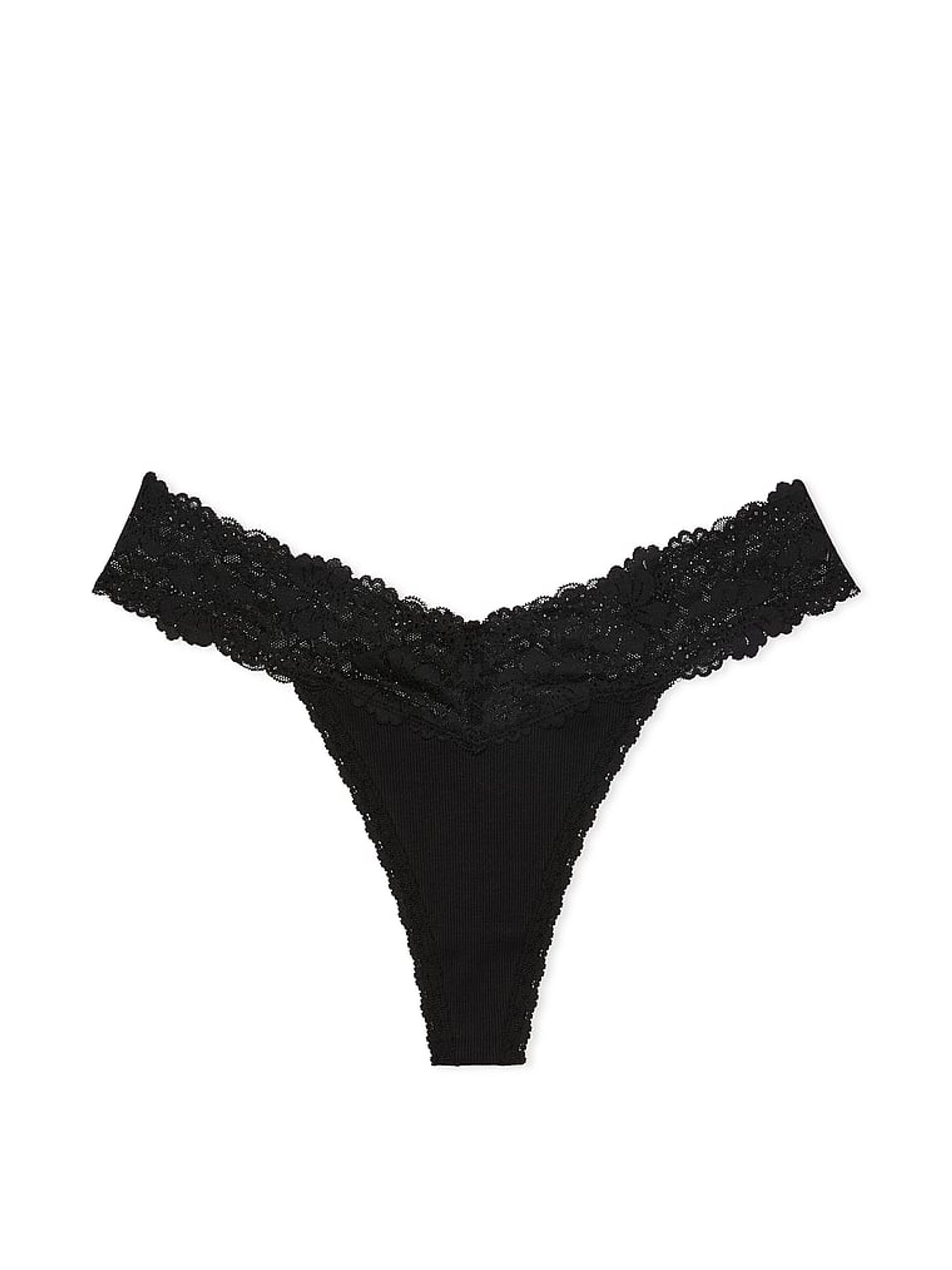 Black High Leg Floral Lace Knickers - Image 3 of 3