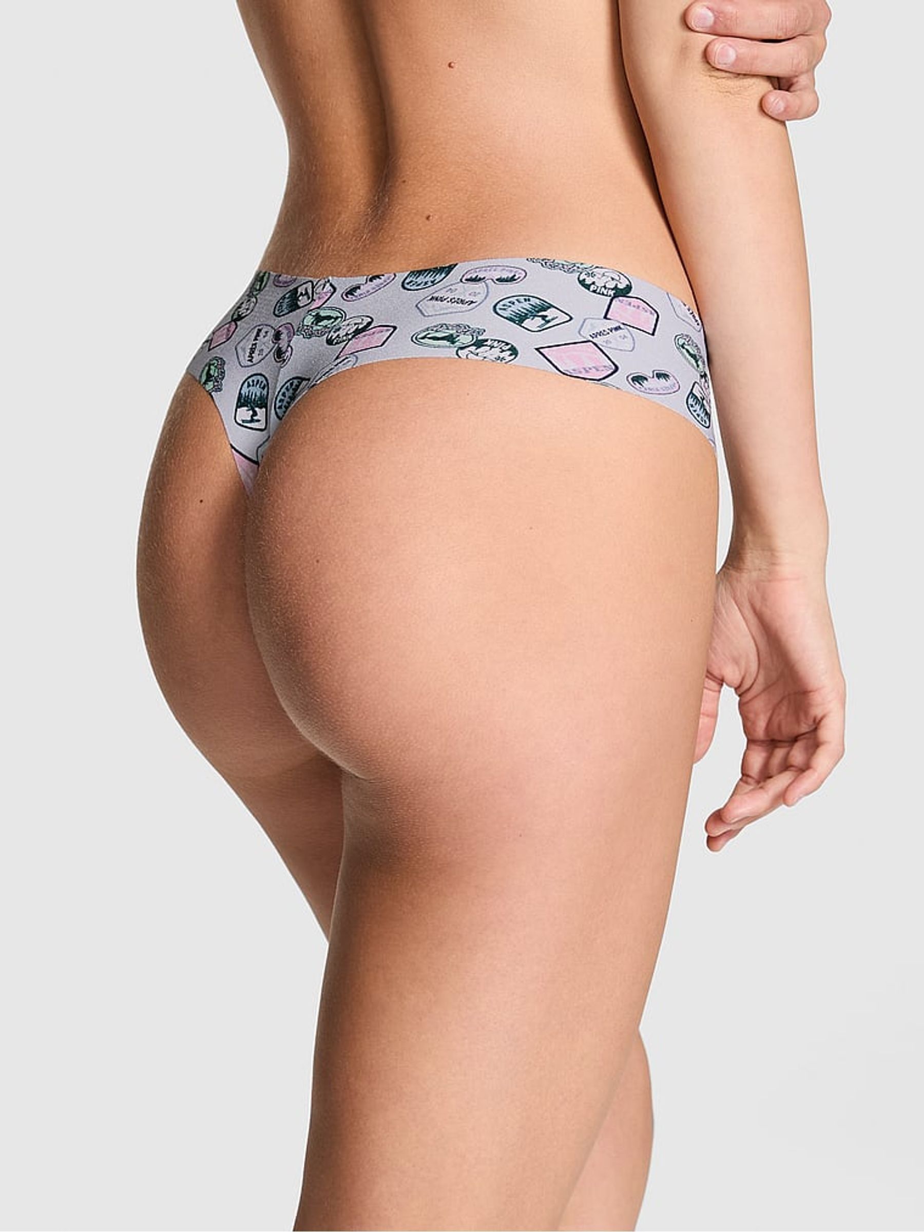 Hydrangea Blue Sticker Print Thong Knickers - Image 2 of 3