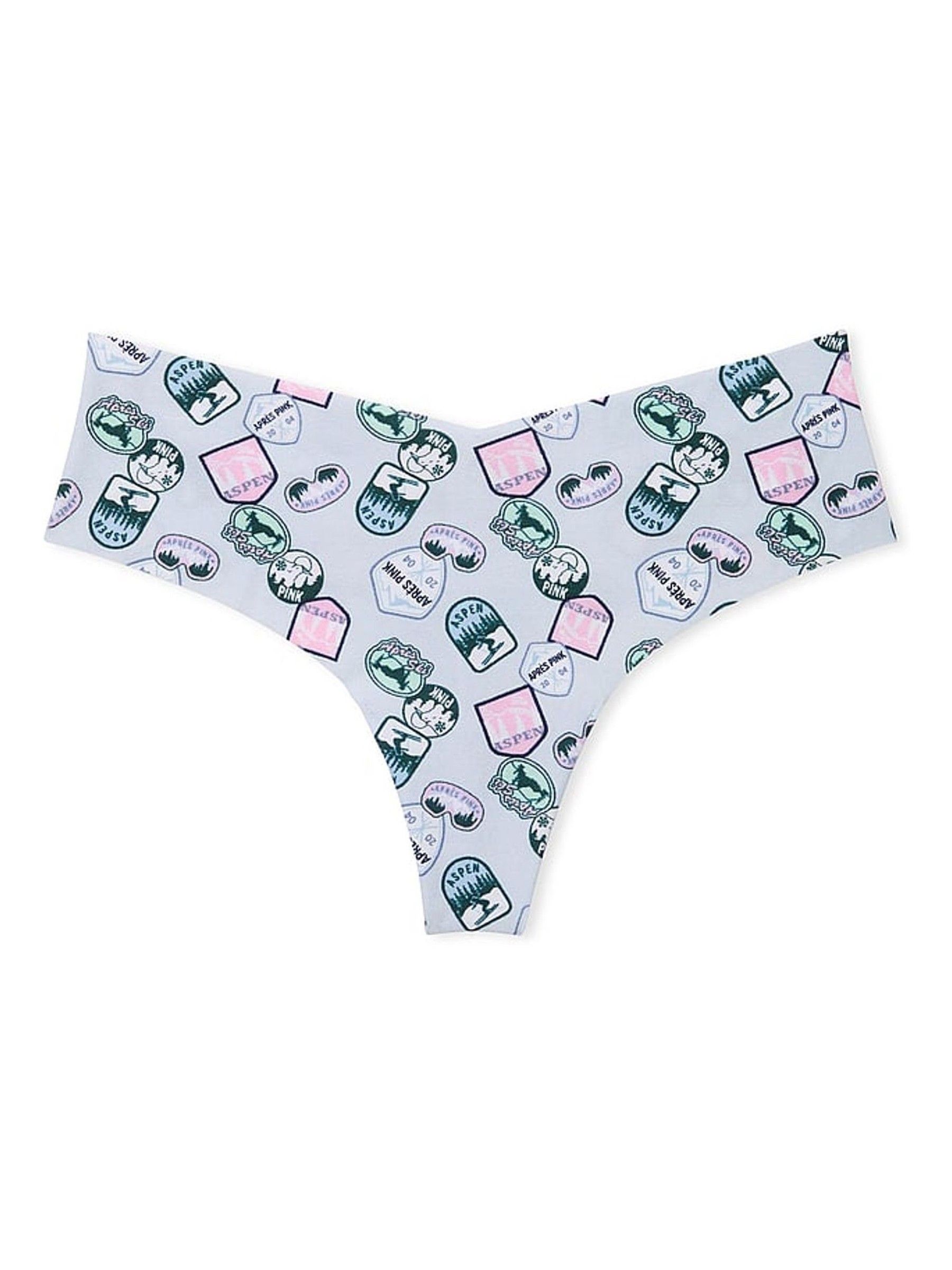 Hydrangea Blue Sticker Print Thong Knickers - Image 3 of 3